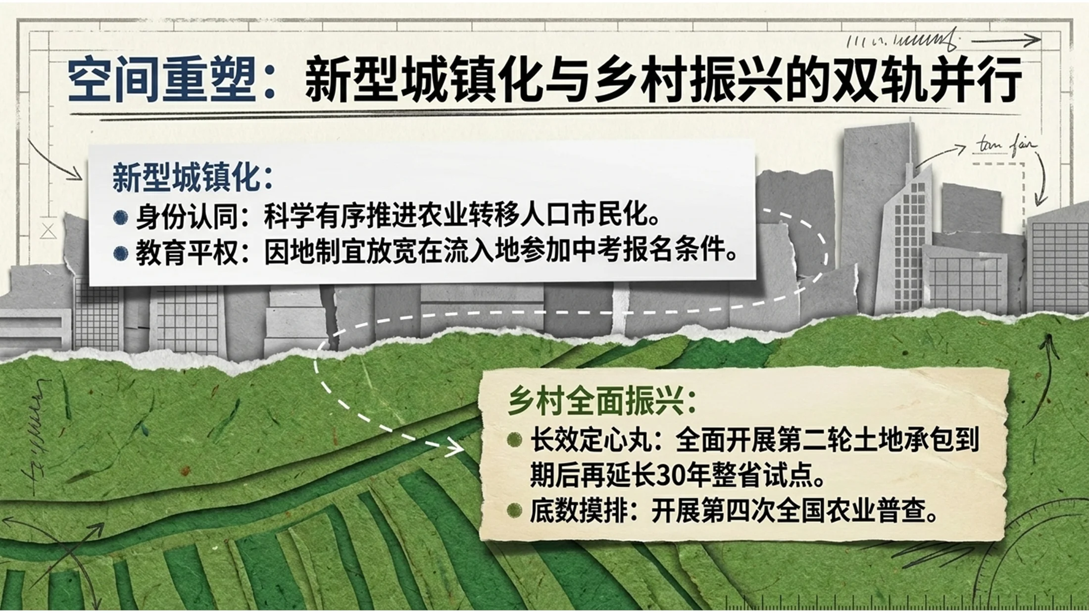 手撕纸拼贴风格政府工作报告PPT - 预览图13