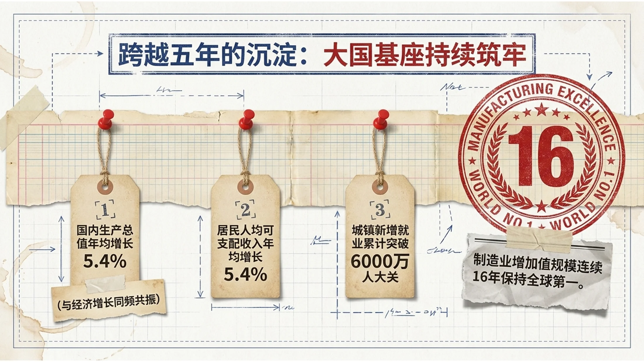 手撕纸拼贴风格政府工作报告PPT - 预览图3