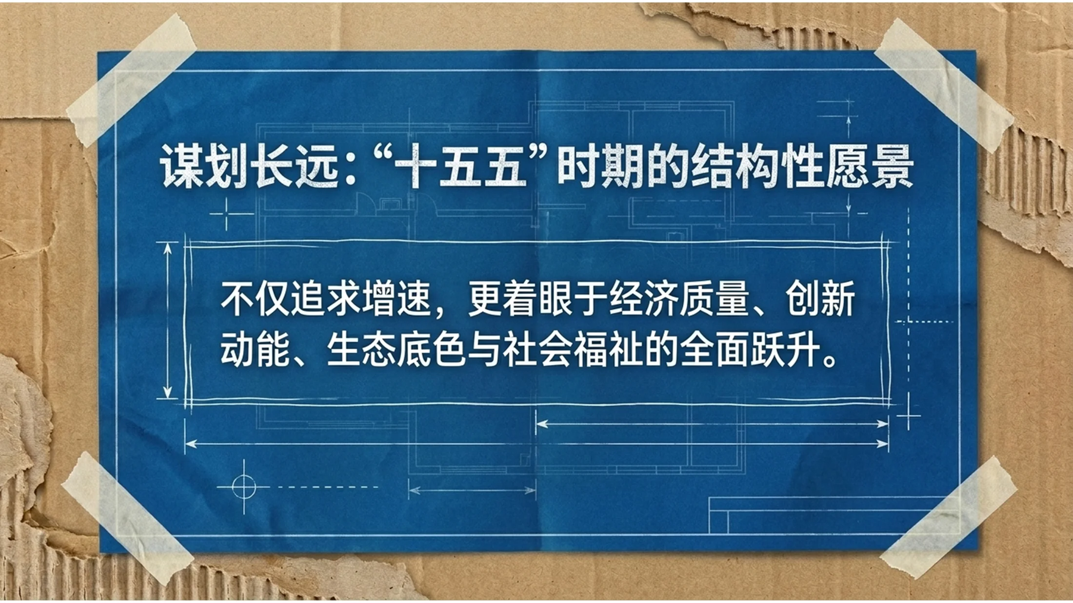 粗糙瓦楞纸拼贴画风格政府工作报告PPT - 预览图3