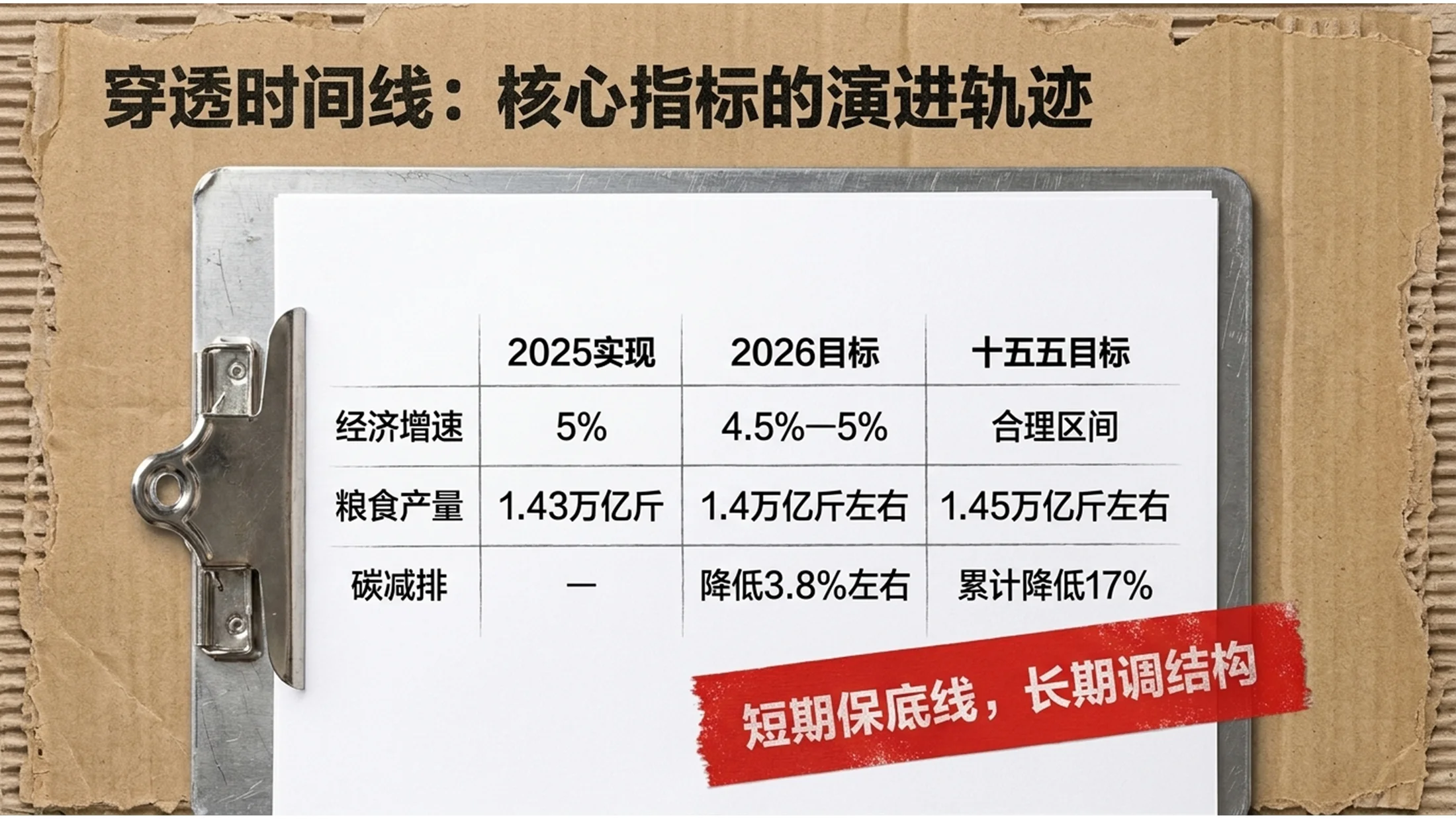 粗糙瓦楞纸拼贴画风格政府工作报告PPT - 预览图6