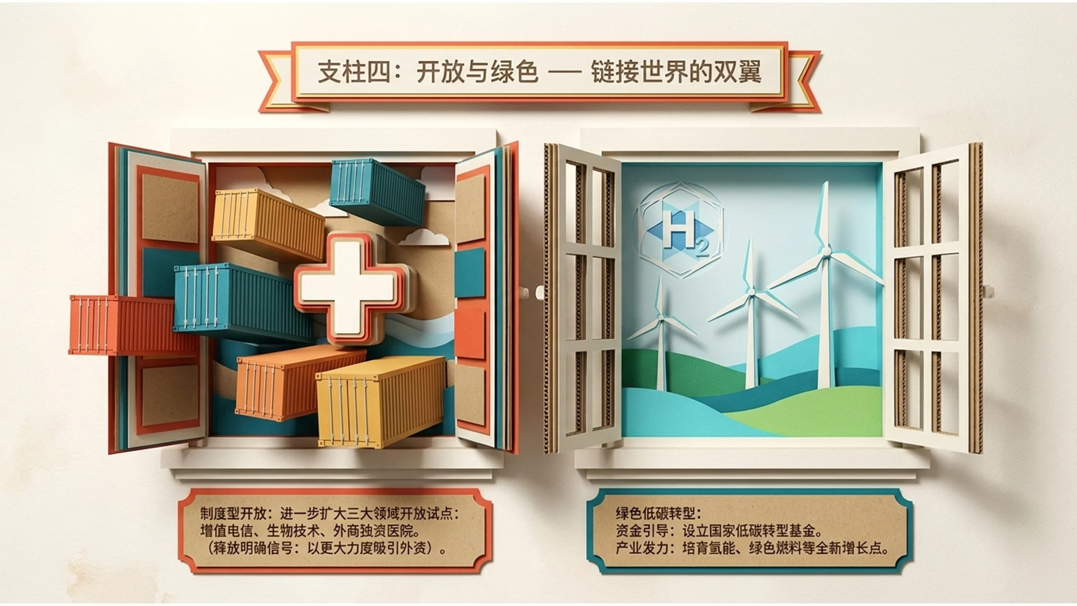 立体纸模折叠场景风格政府工作报告PPT - 预览图11