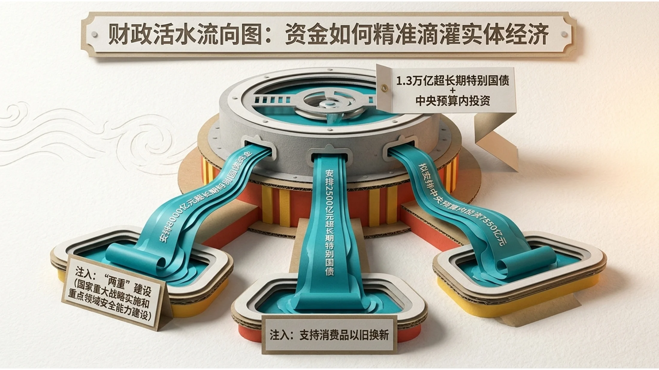 立体纸模折叠场景风格政府工作报告PPT - 预览图5