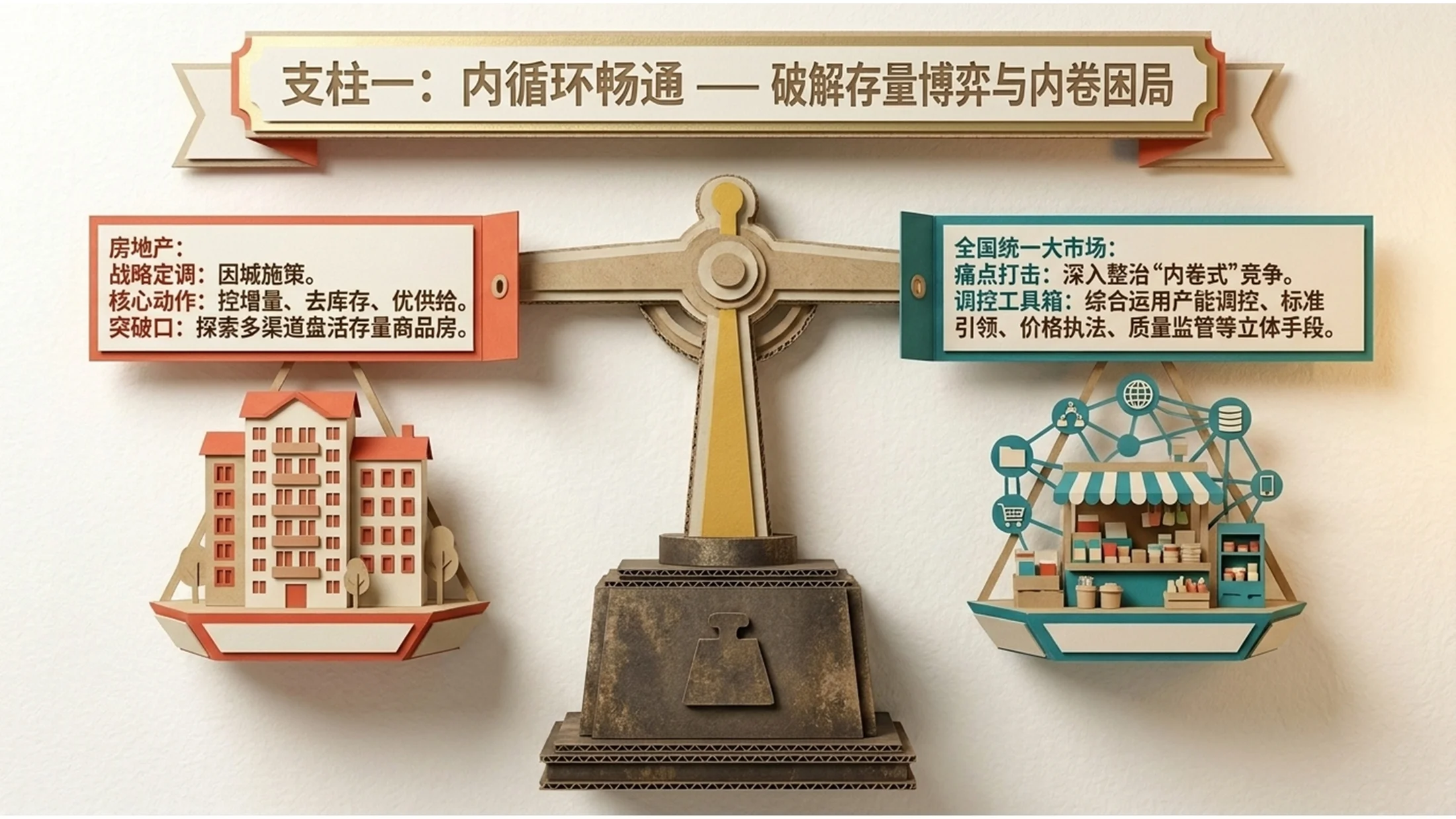 立体纸模折叠场景风格政府工作报告PPT - 预览图8