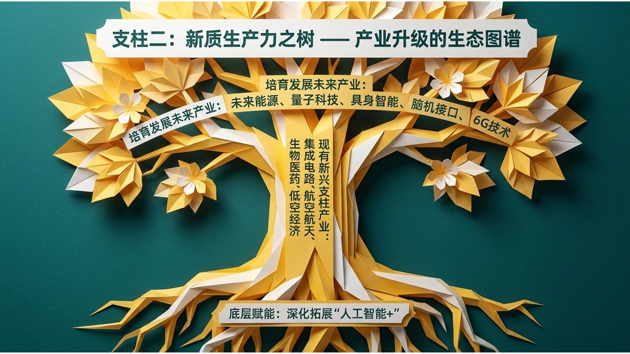 立体纸模折叠场景风格政府工作报告PPT - 预览图9