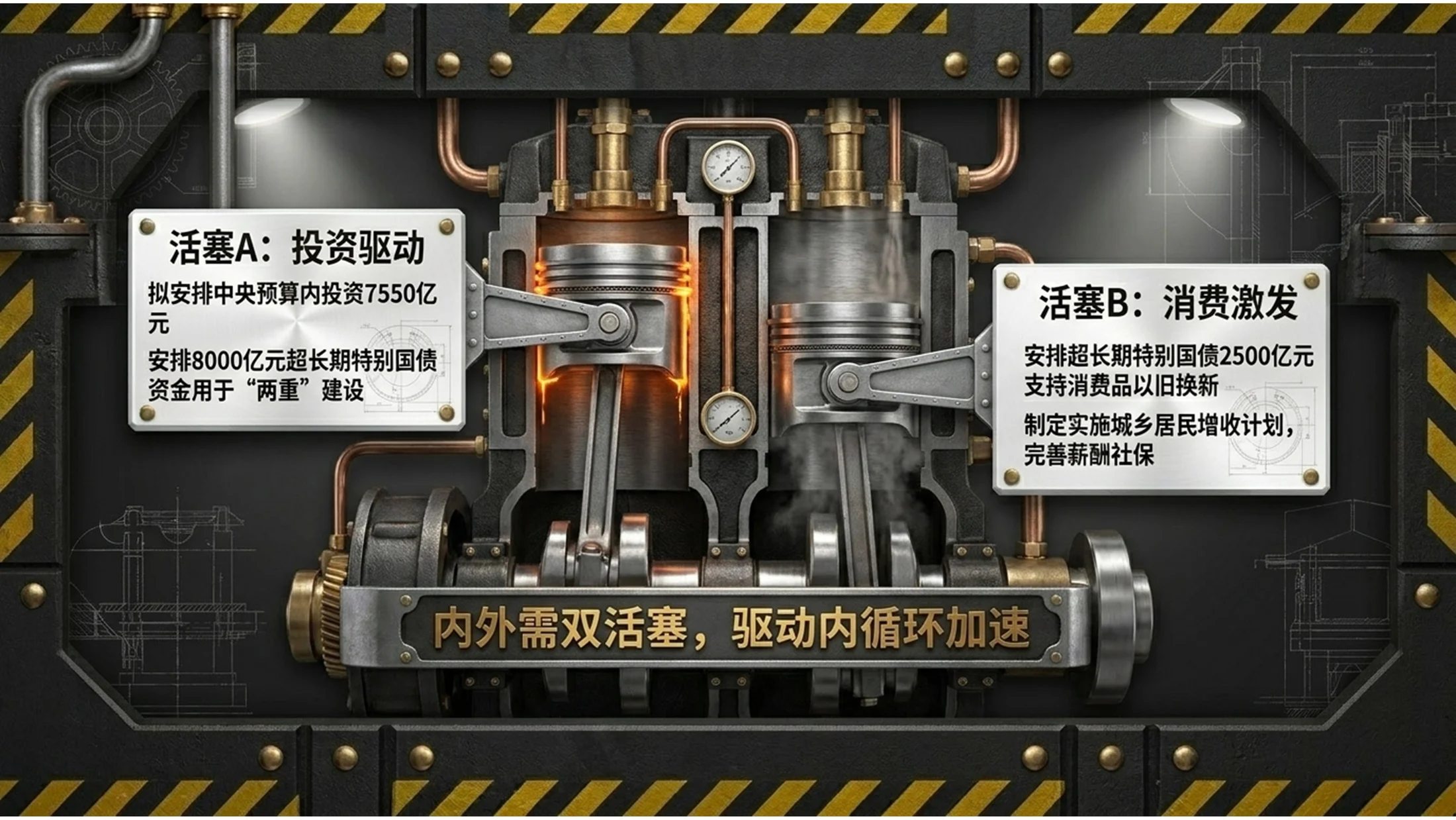 钢铁时代金属铸铁工业风格政府工作报告PPT - 预览图10