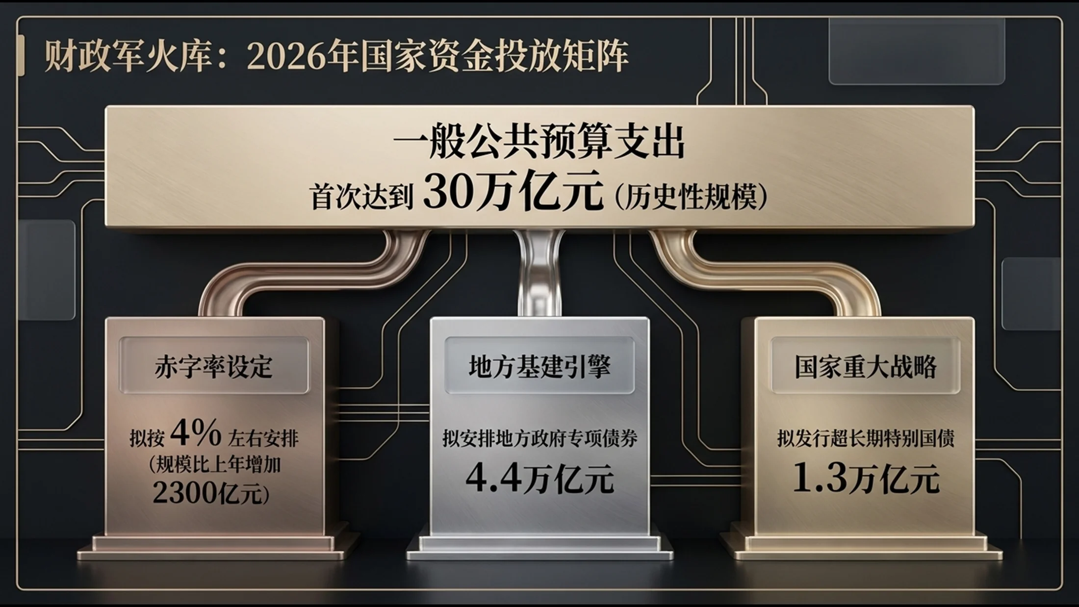 深色立体香槟金属风格政府工作报告PPT - 预览图7