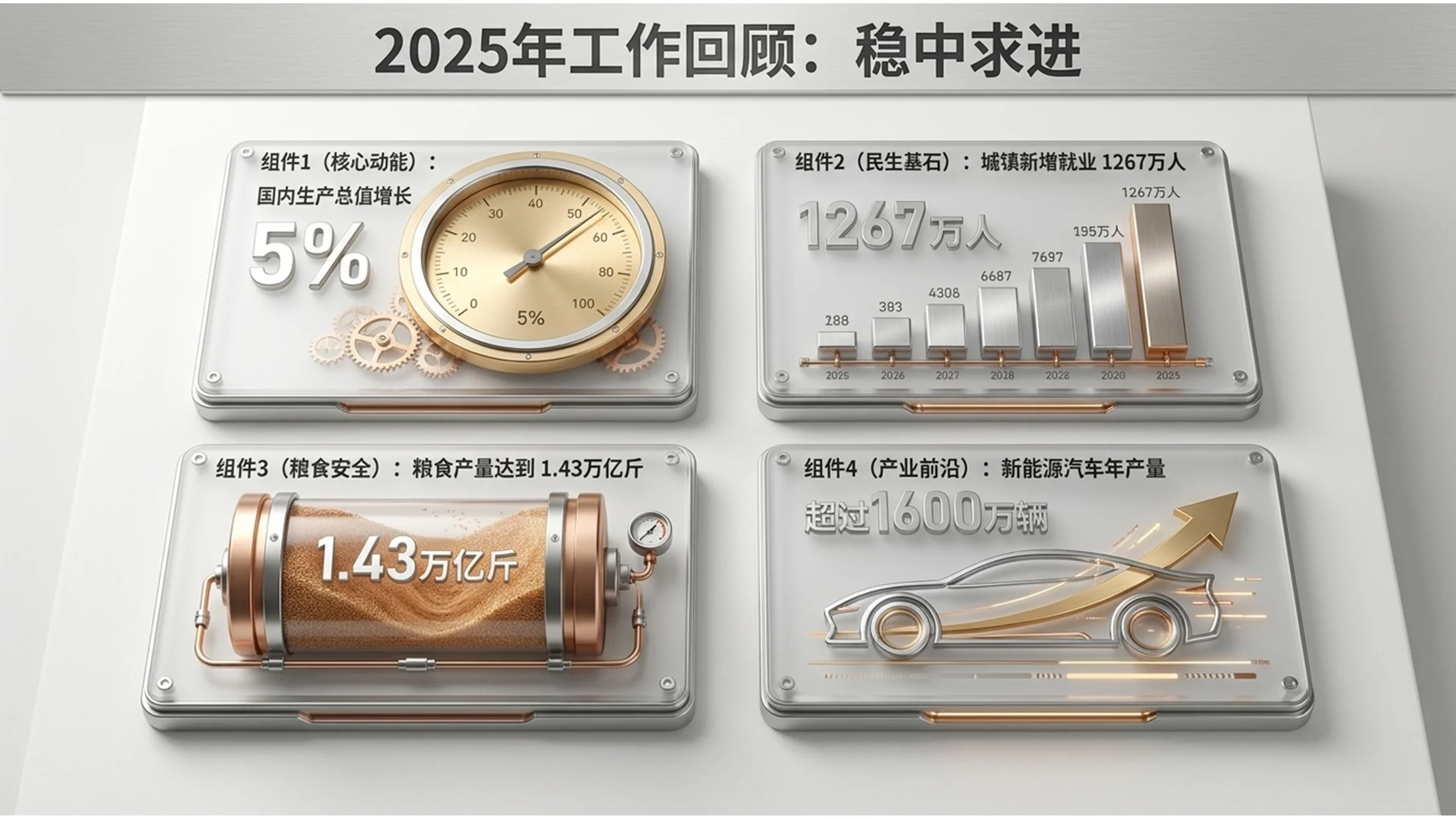 钛金镜面金属风格政府工作报告PPT - 预览图2