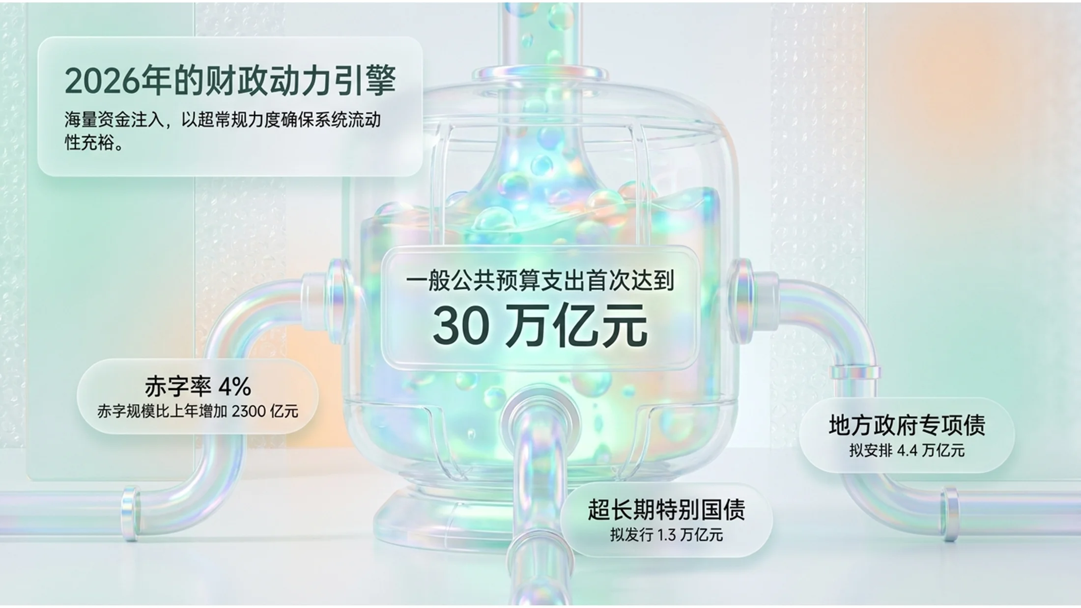 可爱柔和泡泡塑料风格政府工作报告PPT - 预览图4
