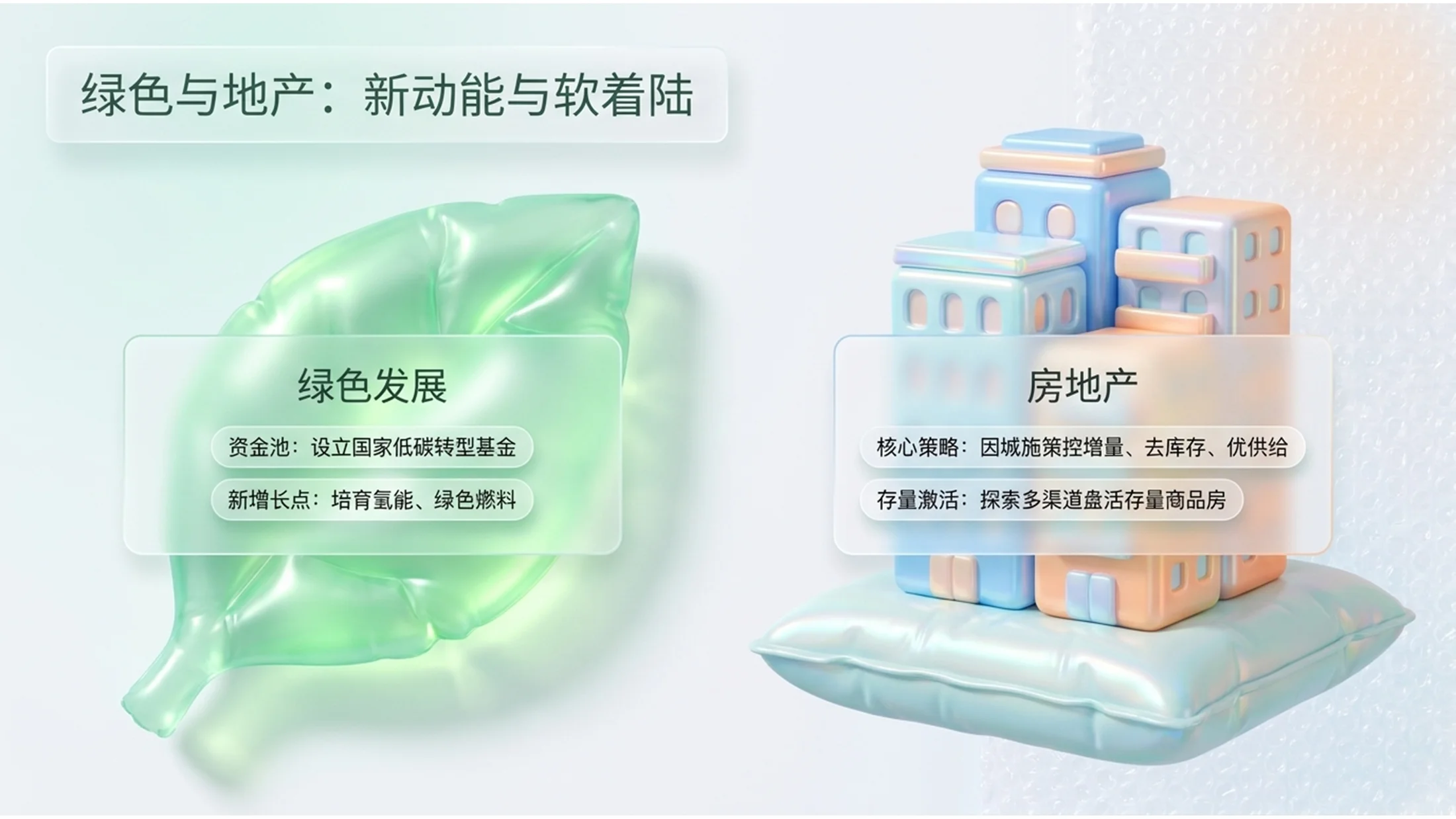 可爱柔和泡泡塑料风格政府工作报告PPT - 预览图9
