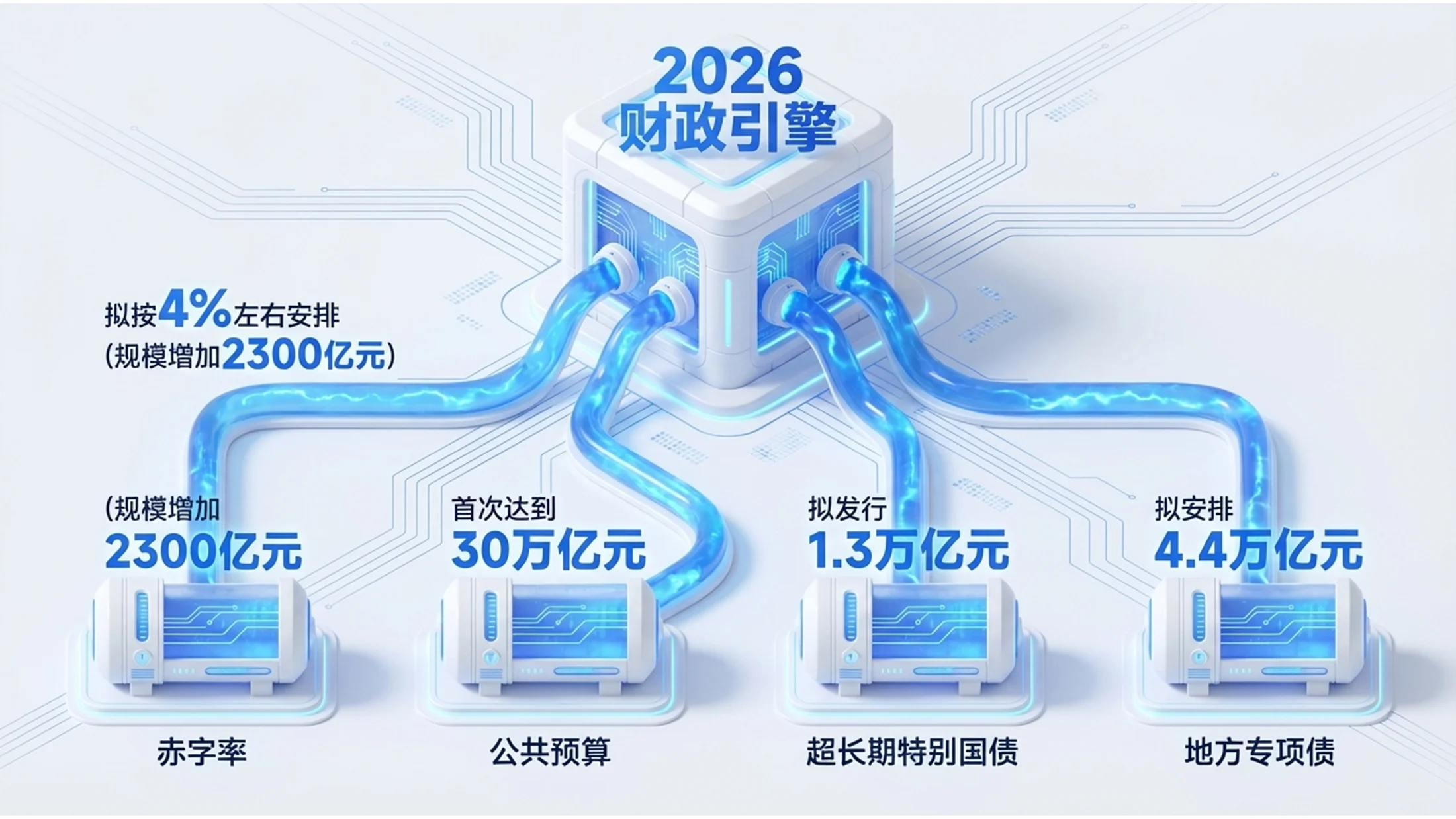 蓝色3D白模C4D渲染政府工作报告PPT - 预览图6
