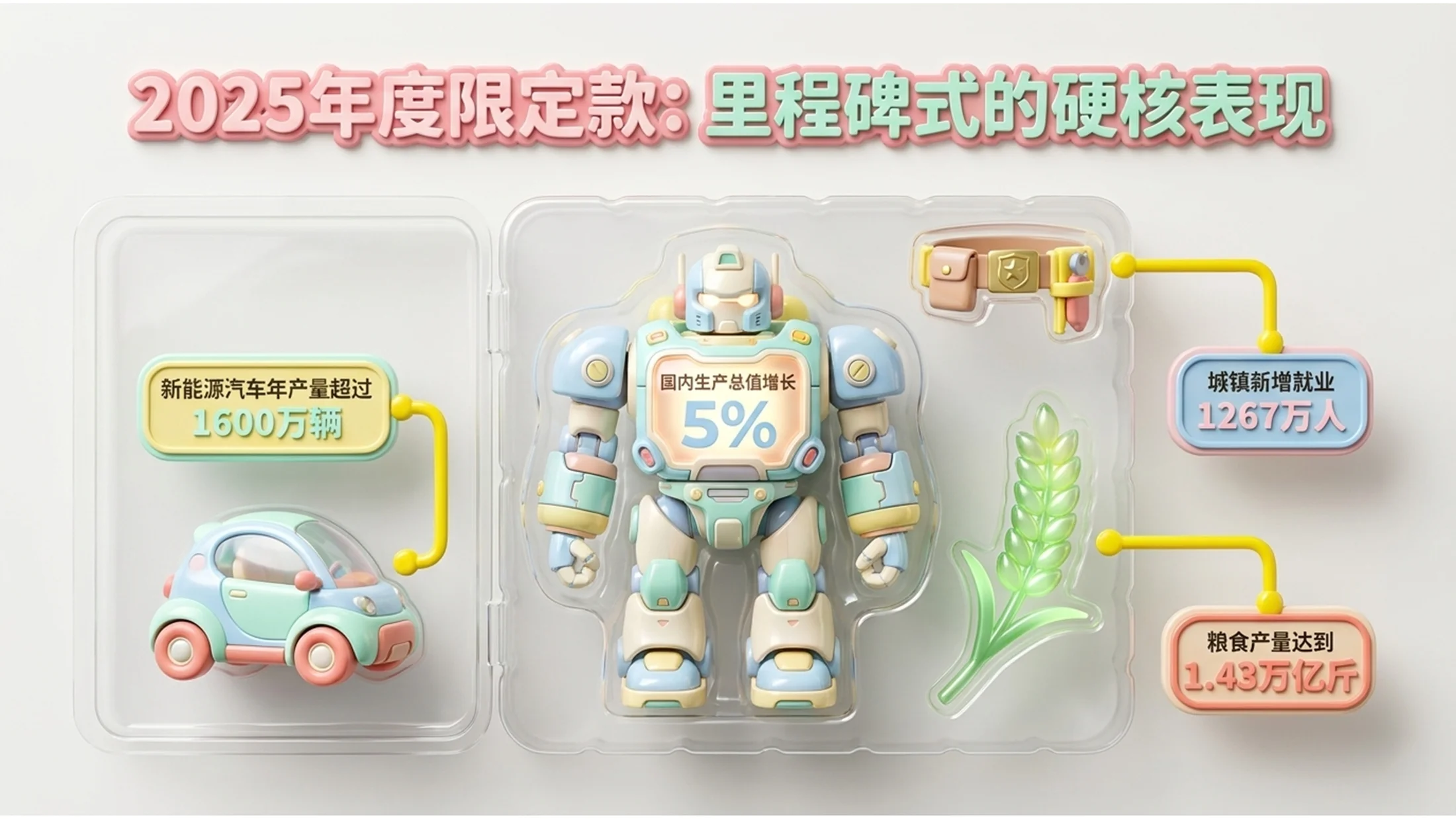 糖果色渐变软胶玩具风格政府工作报告PPT - 预览图2
