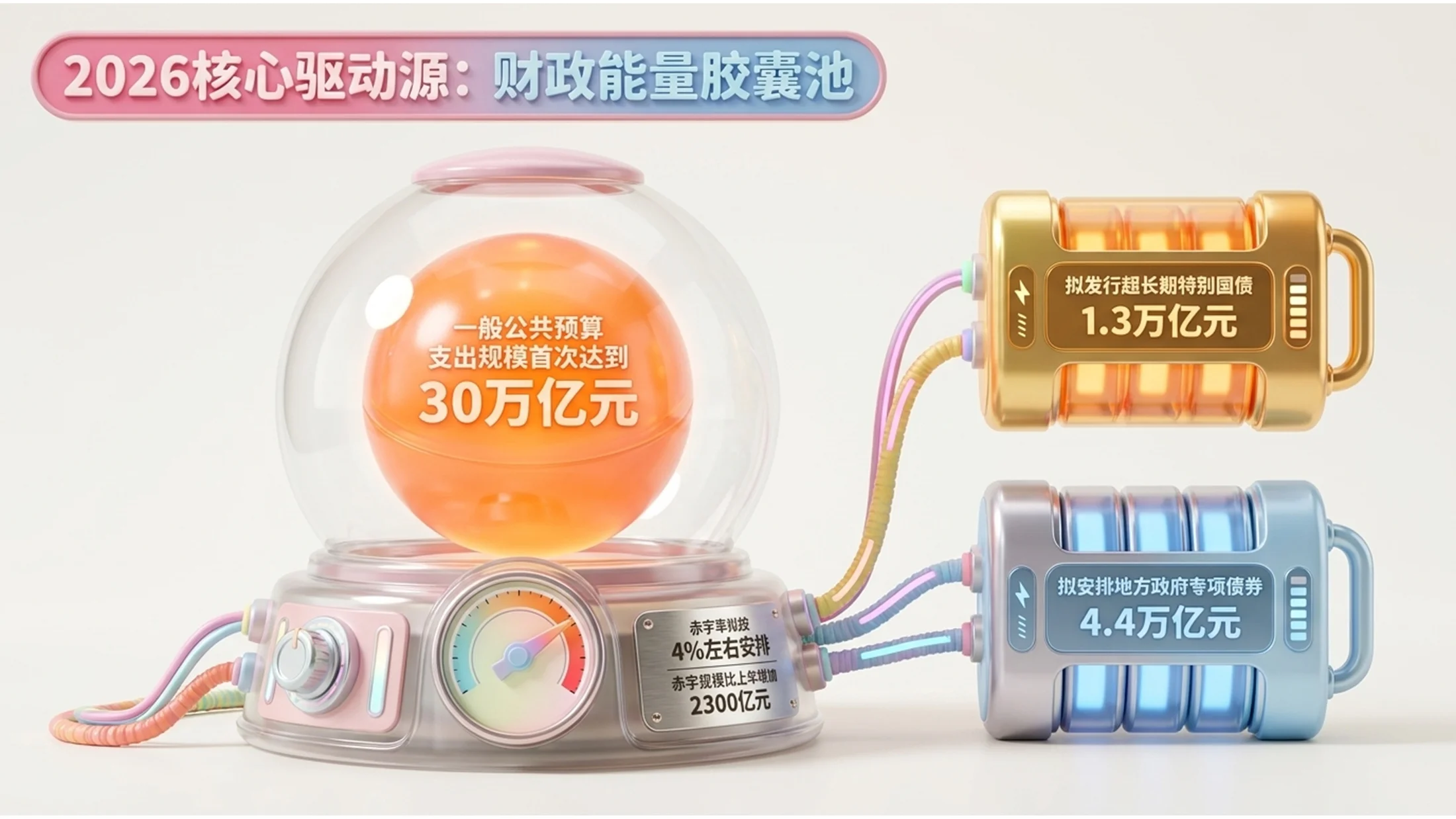 糖果色渐变软胶玩具风格政府工作报告PPT - 预览图5