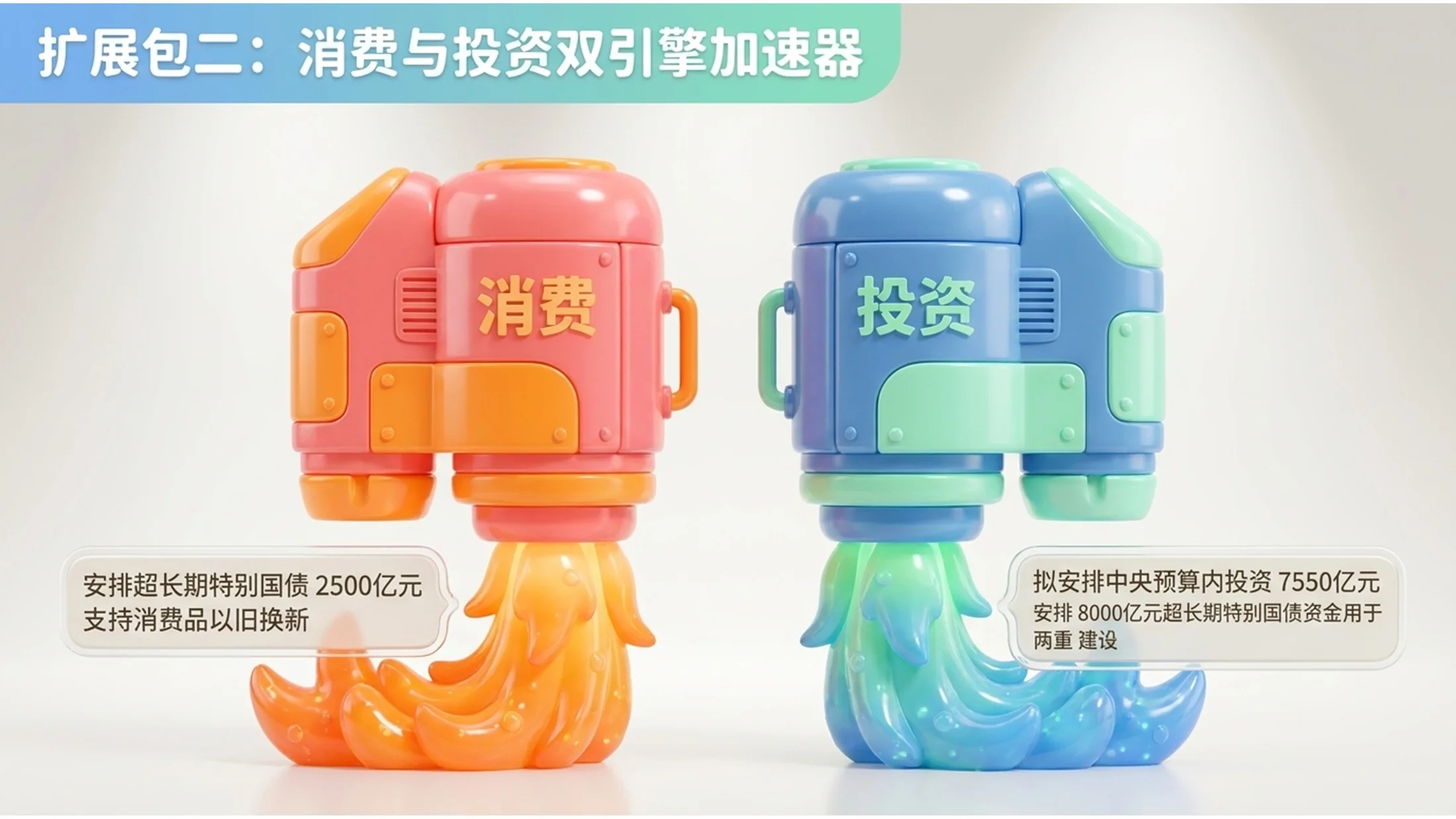 糖果色渐变软胶玩具风格政府工作报告PPT - 预览图8