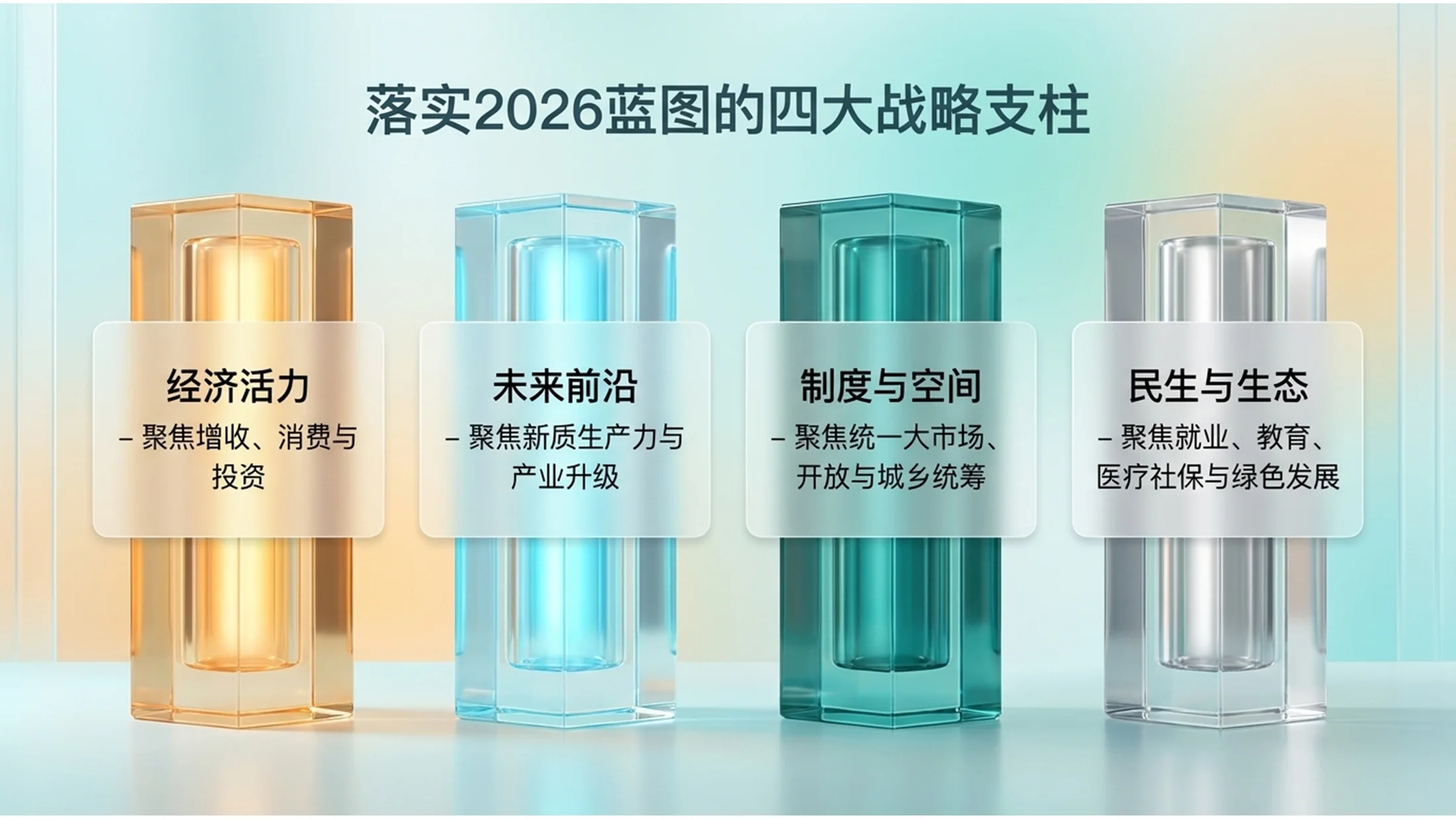通透半透明树脂风格玻璃政府工作报告PPT - 预览图7