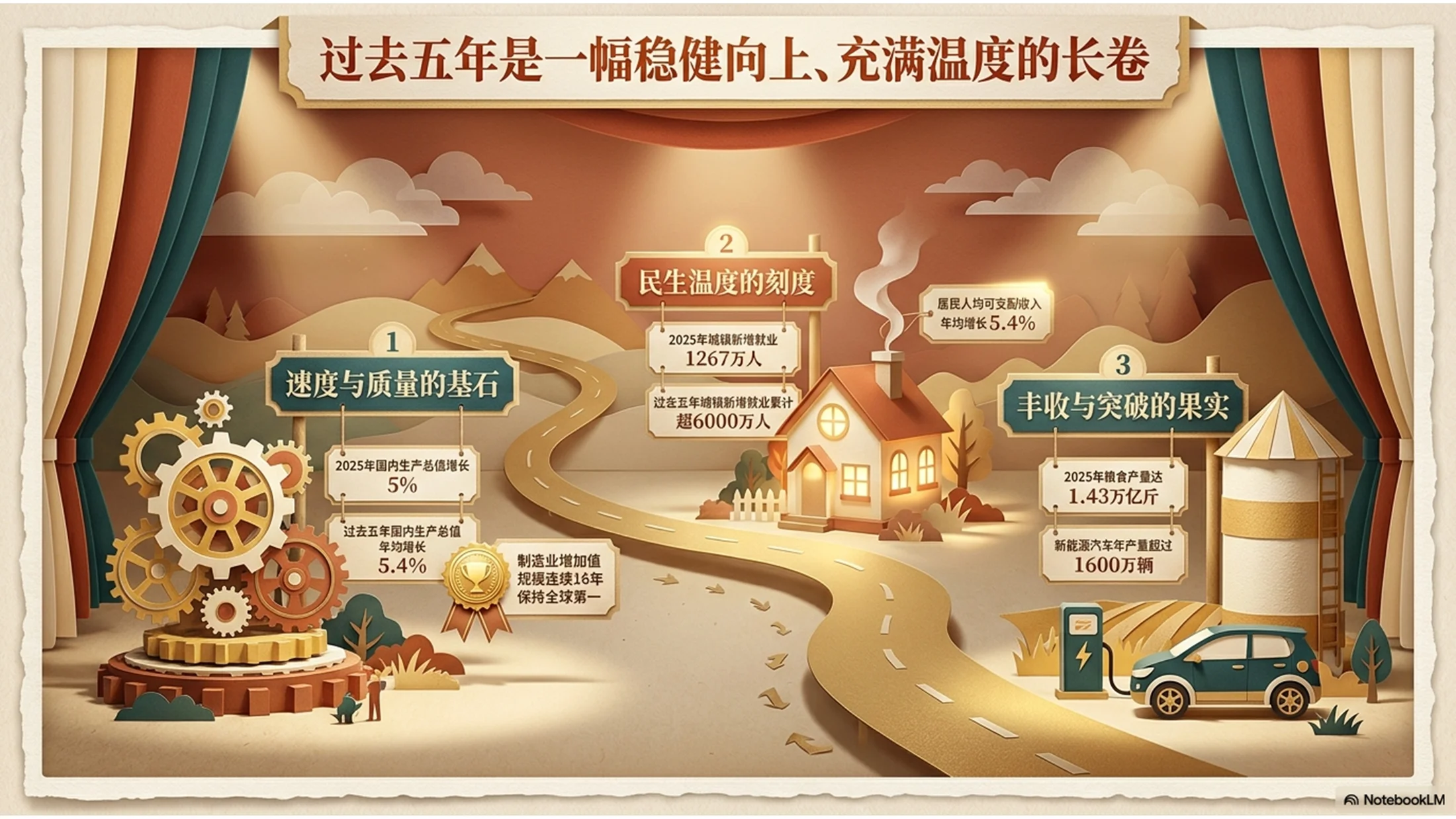 卡通可爱3D绘本剧场风格政府工作报告PPT - 预览图1