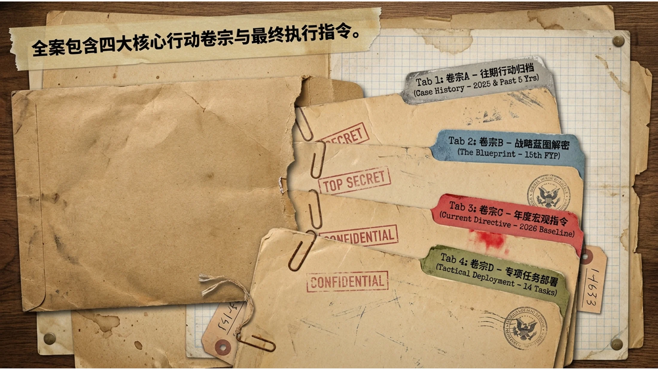牛皮袋法律卷宗叙事风格政府工作报告PPT - 预览图1