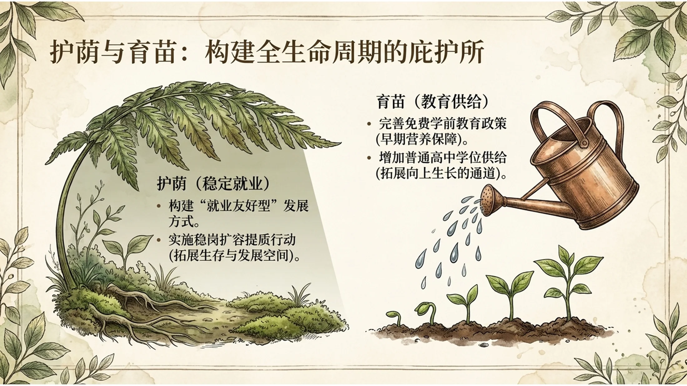 复古手绘博物馆图谱风格政府工作报告PPT - 预览图13