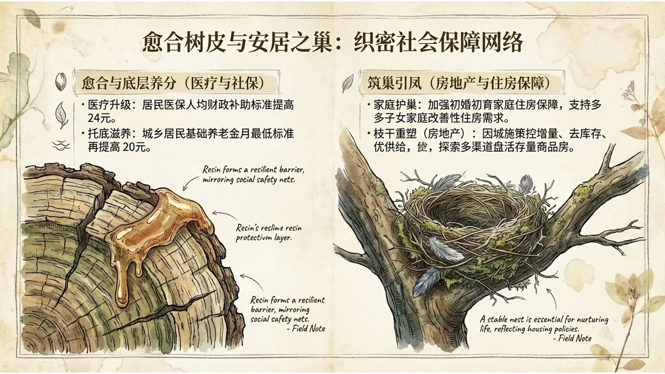 复古手绘博物馆图谱风格政府工作报告PPT - 预览图14