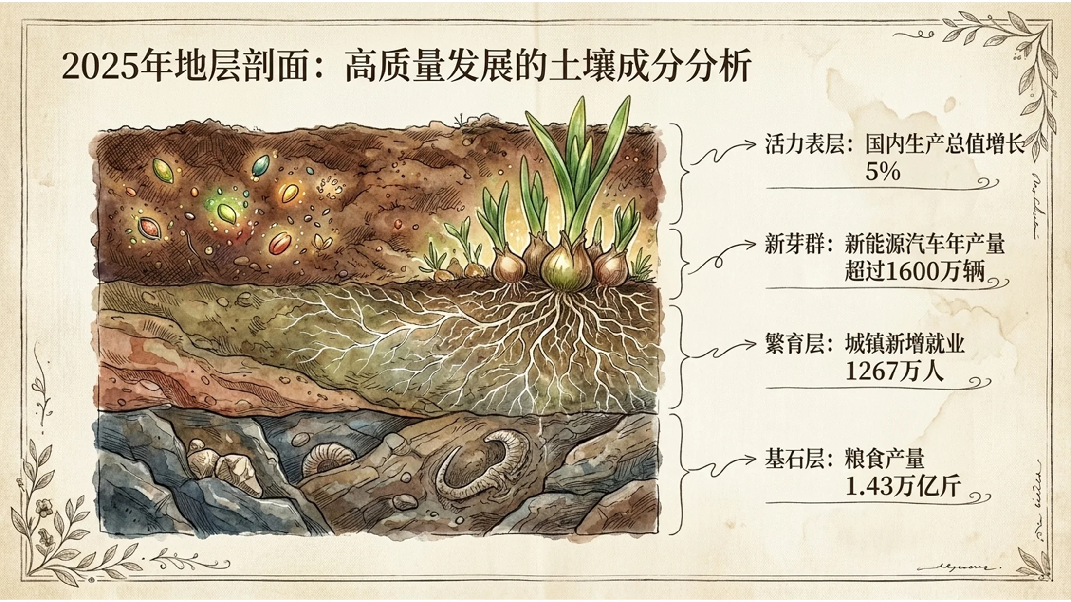 复古手绘博物馆图谱风格政府工作报告PPT - 预览图2