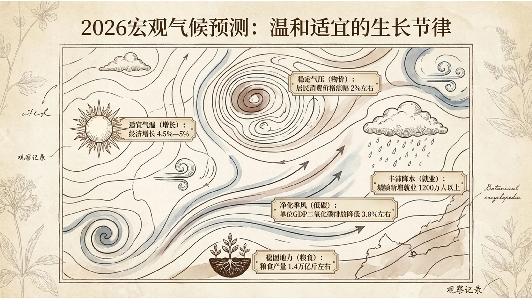 复古手绘博物馆图谱风格政府工作报告PPT - 预览图6