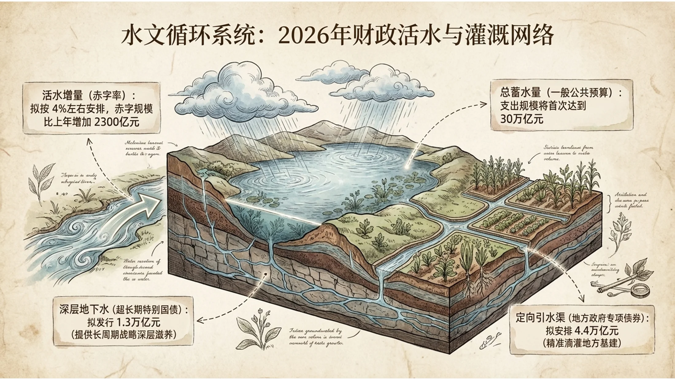 复古手绘博物馆图谱风格政府工作报告PPT - 预览图7
