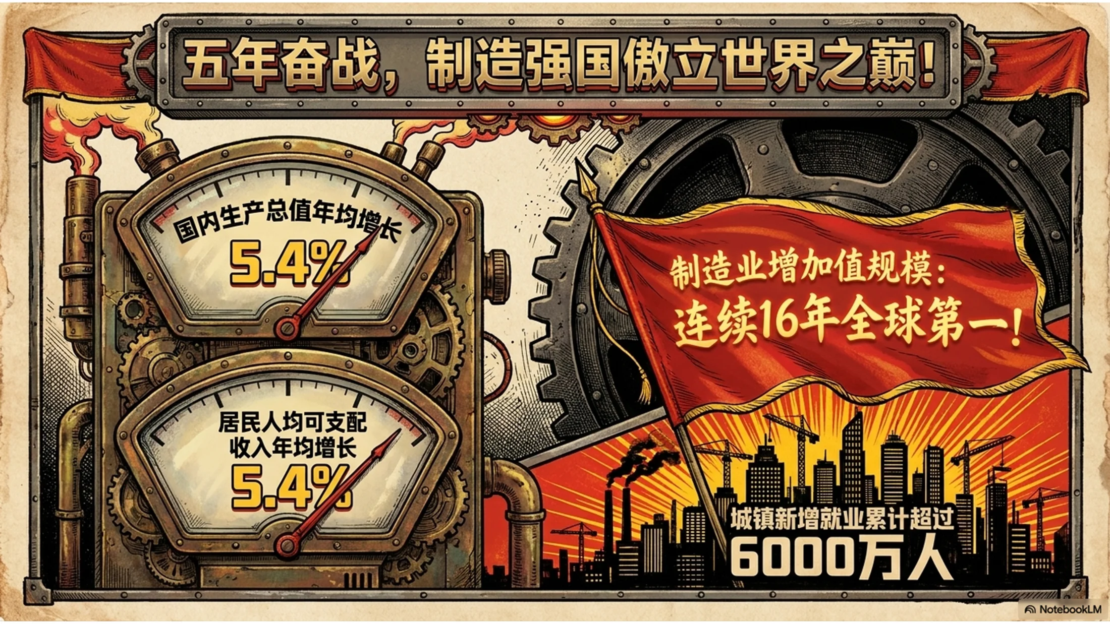 红色革命年代海报风格政府工作报告PPT - 预览图2