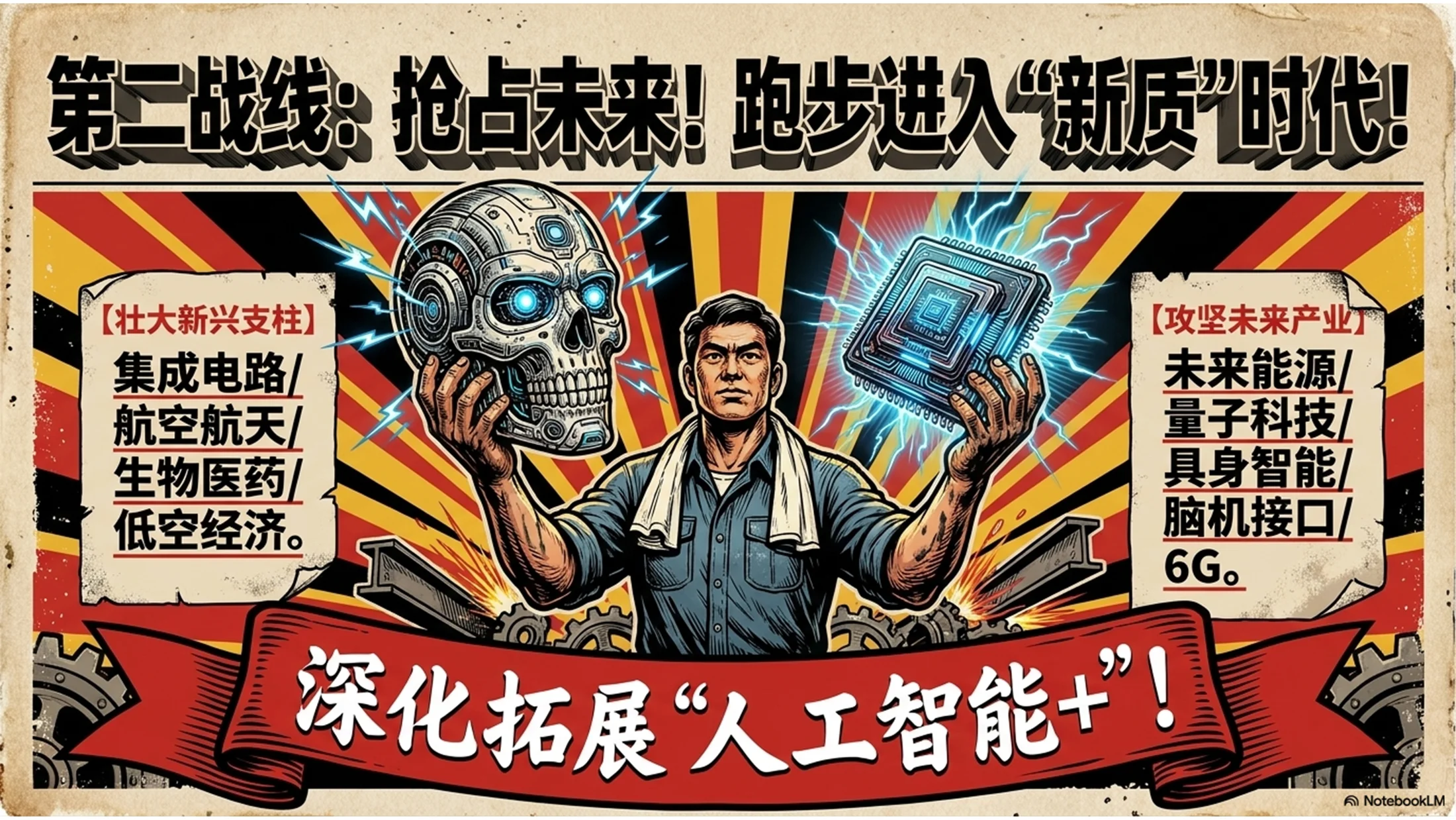 红色革命年代海报风格政府工作报告PPT - 预览图8