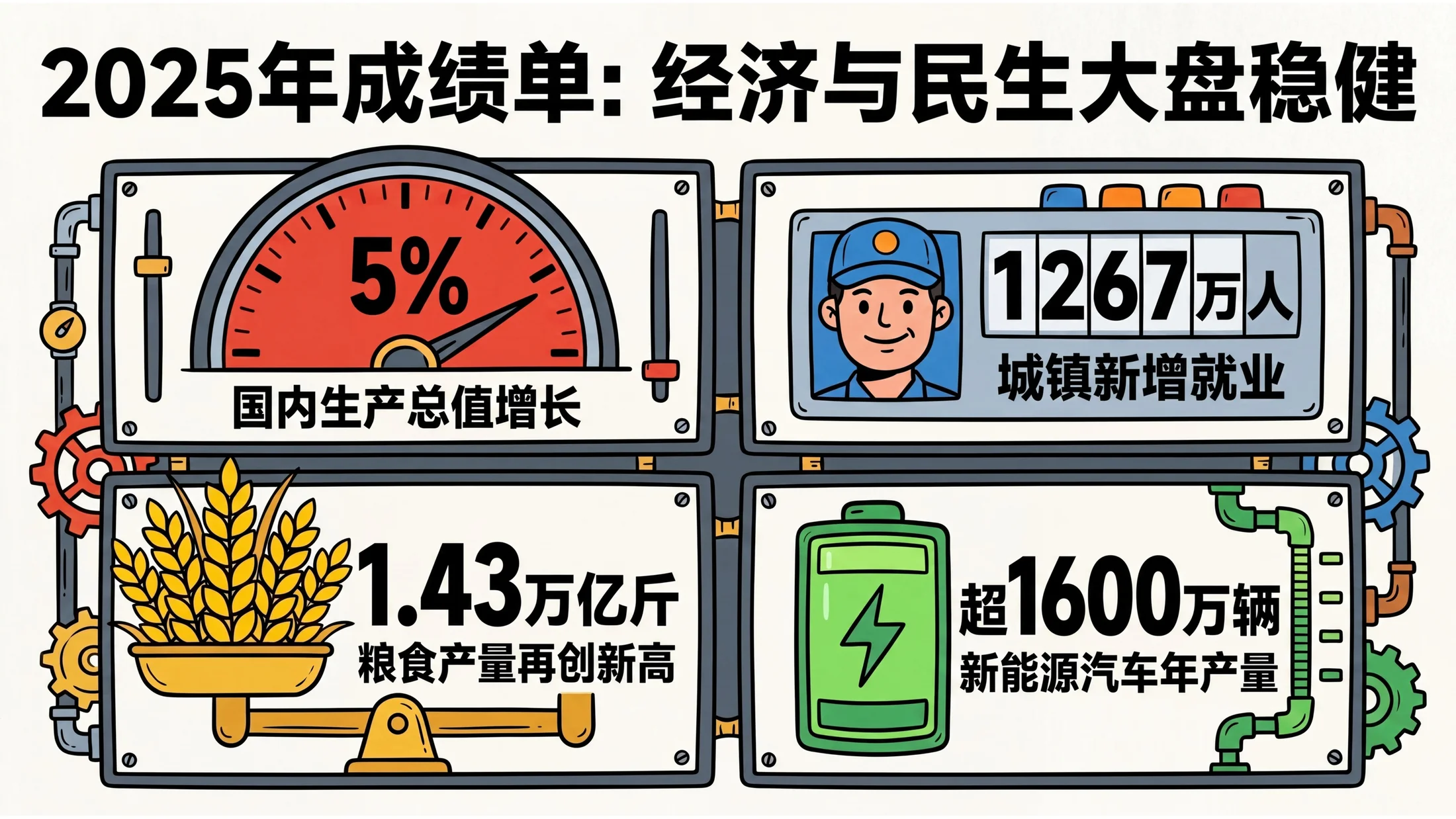 彩色扁平卡通手绘风格政府工作报告PPT - 预览图3