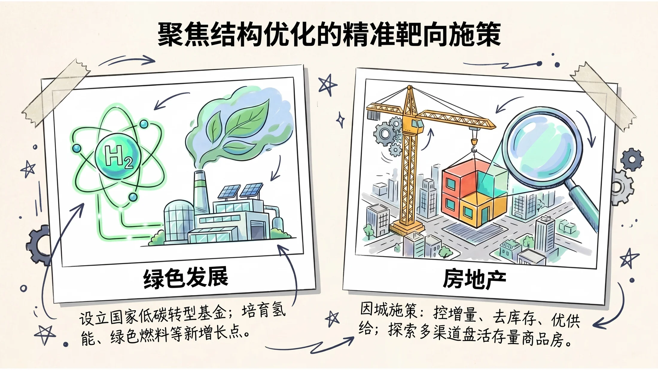 草图扁平手绘风格政府工作报告PPT - 预览图11