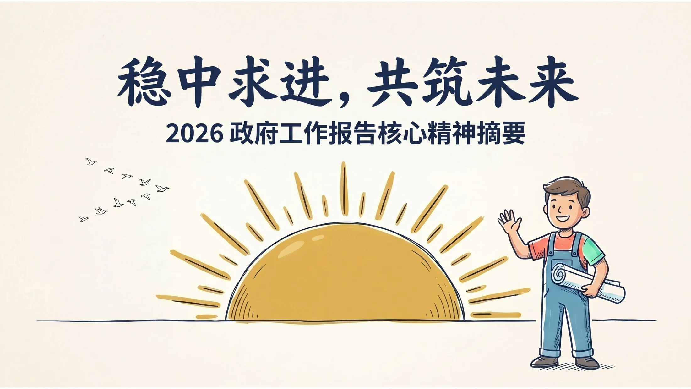 草图扁平手绘风格政府工作报告PPT - 预览图13