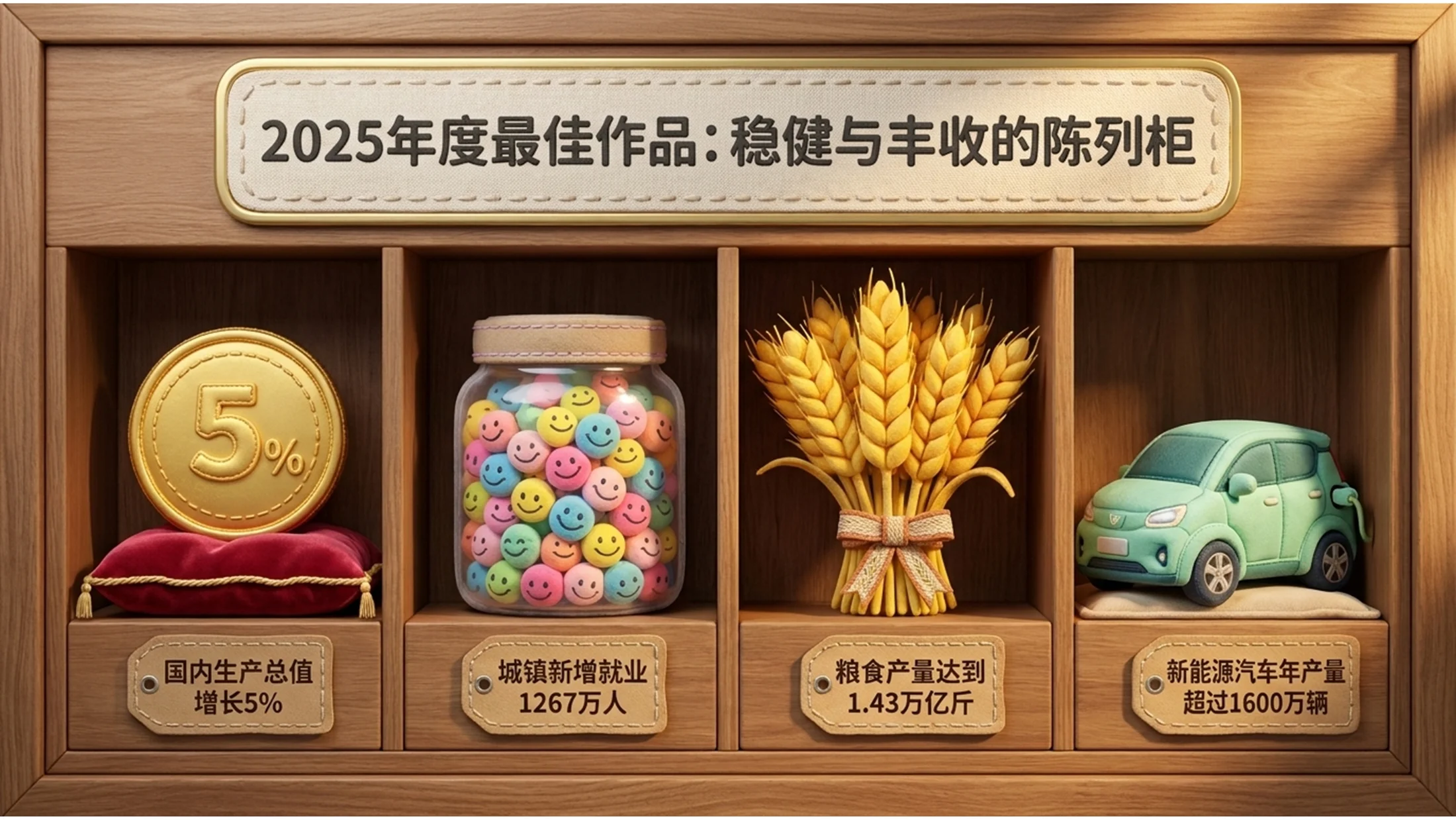 可爱卡通毛绒玩偶风格政府工作报告PPT - 预览图2