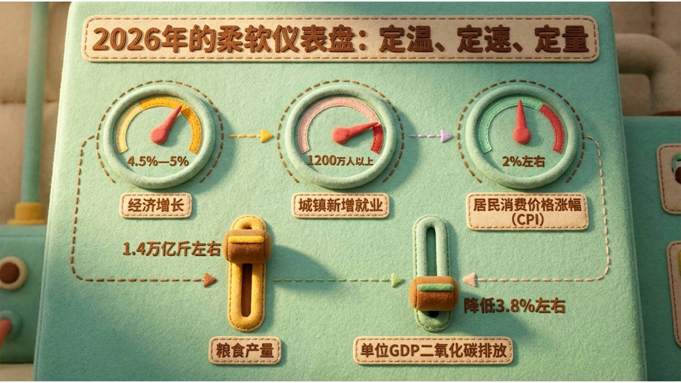 可爱卡通毛绒玩偶风格政府工作报告PPT - 预览图6