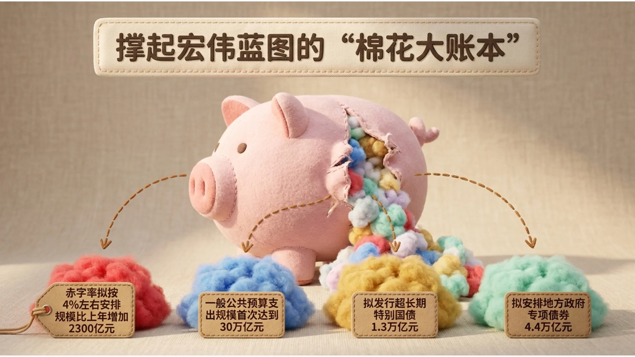 可爱卡通毛绒玩偶风格政府工作报告PPT - 预览图7