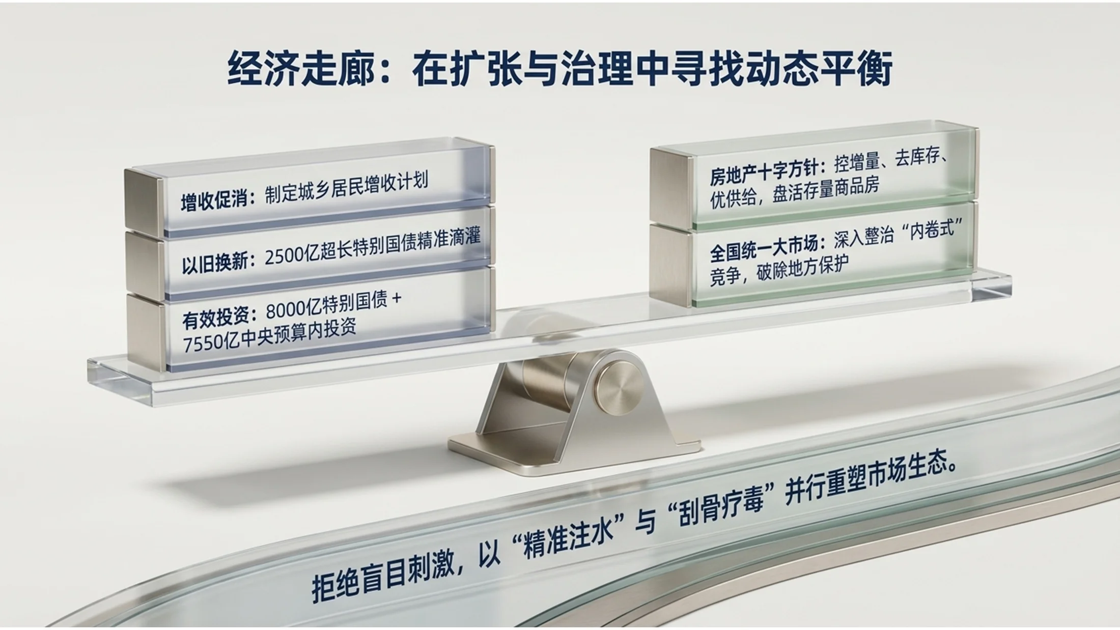 3D立体玻璃无限镜像风格政府工作报告PPT - 预览图6
