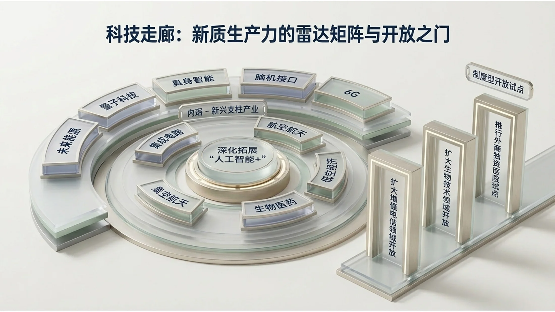 3D立体玻璃无限镜像风格政府工作报告PPT - 预览图7