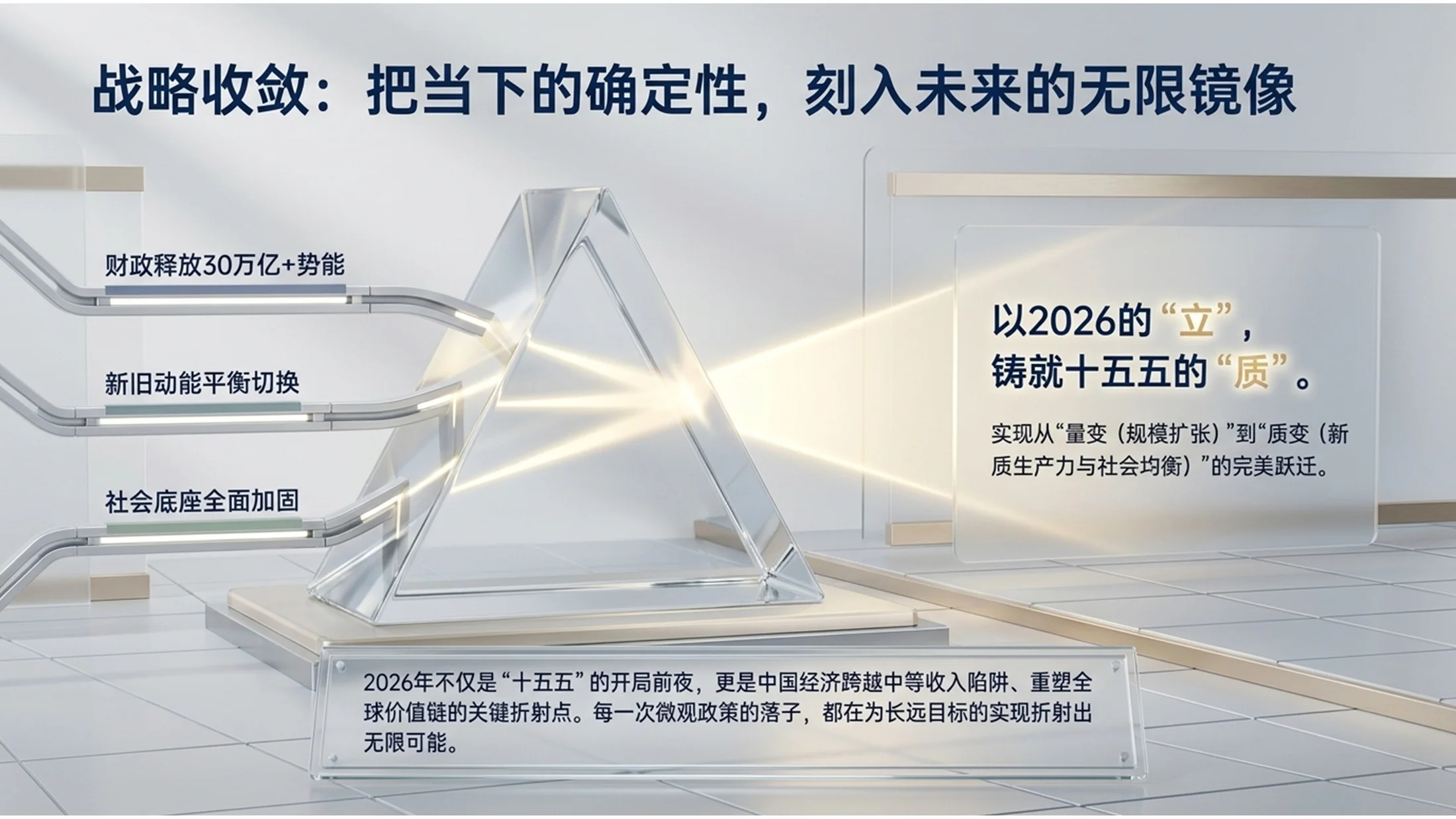 3D立体玻璃无限镜像风格政府工作报告PPT - 预览图10