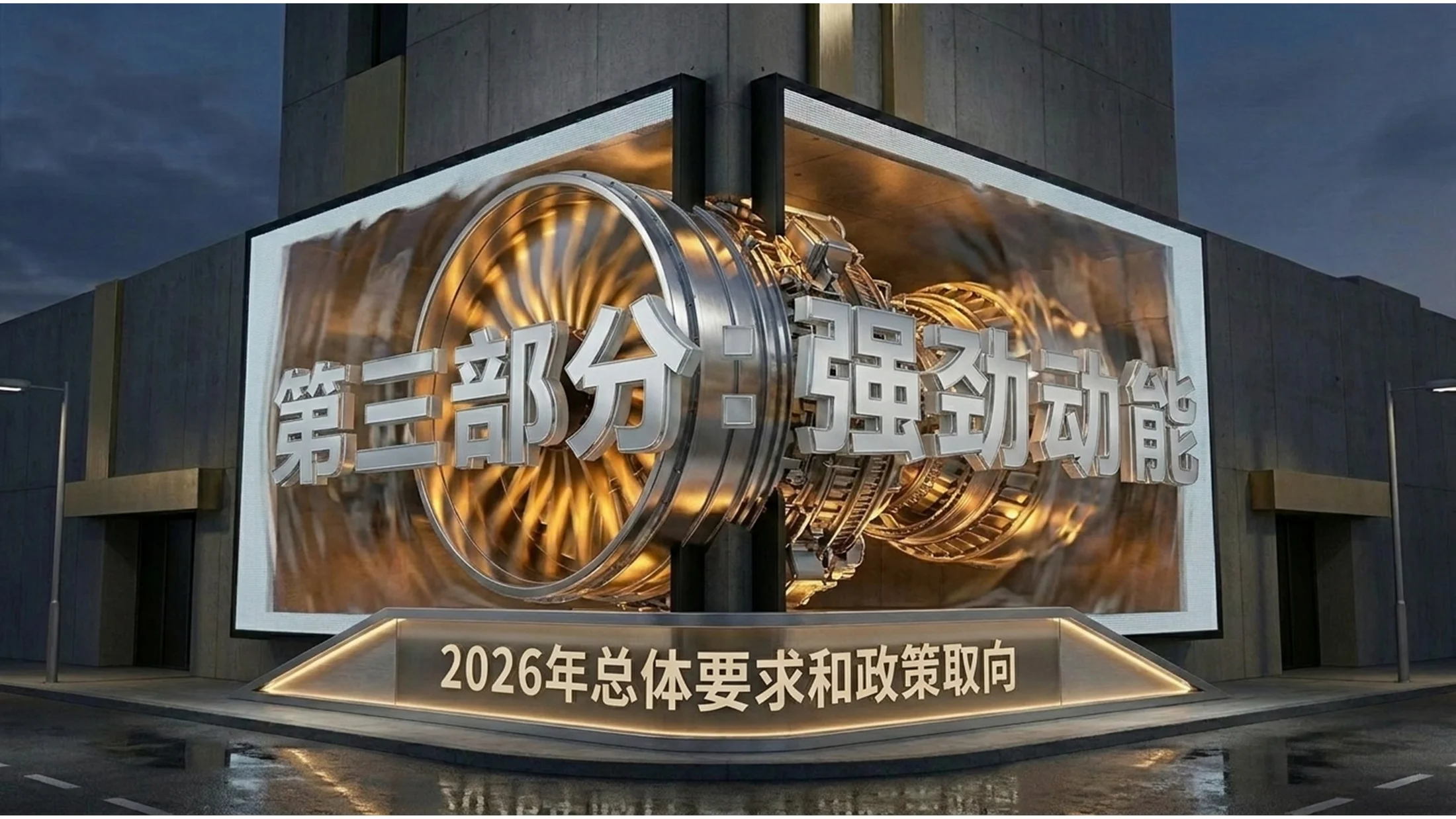 逼真商业裸眼3D巨幕风格政府工作报告PPT - 预览图13