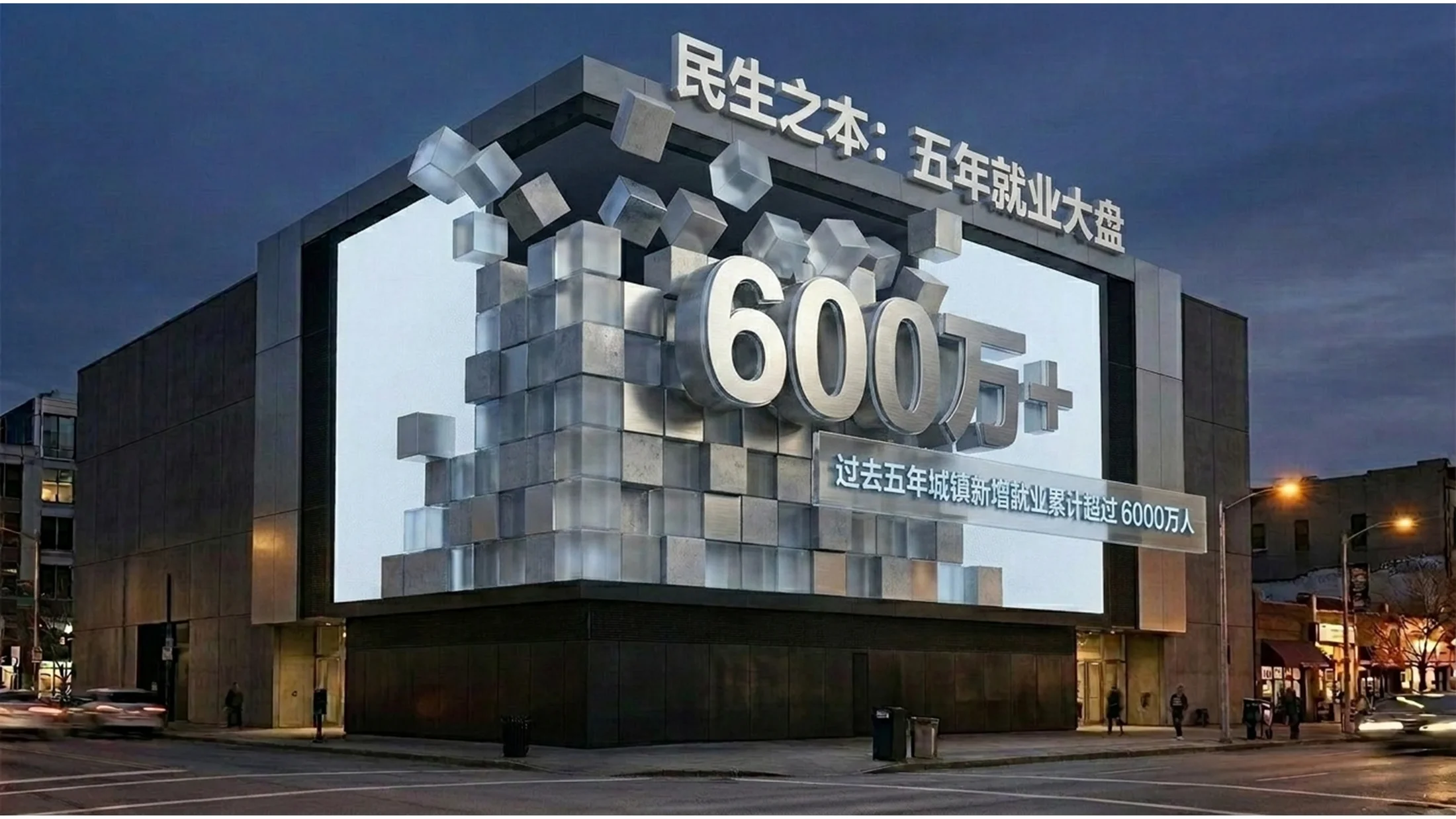 逼真商业裸眼3D巨幕风格政府工作报告PPT - 预览图6