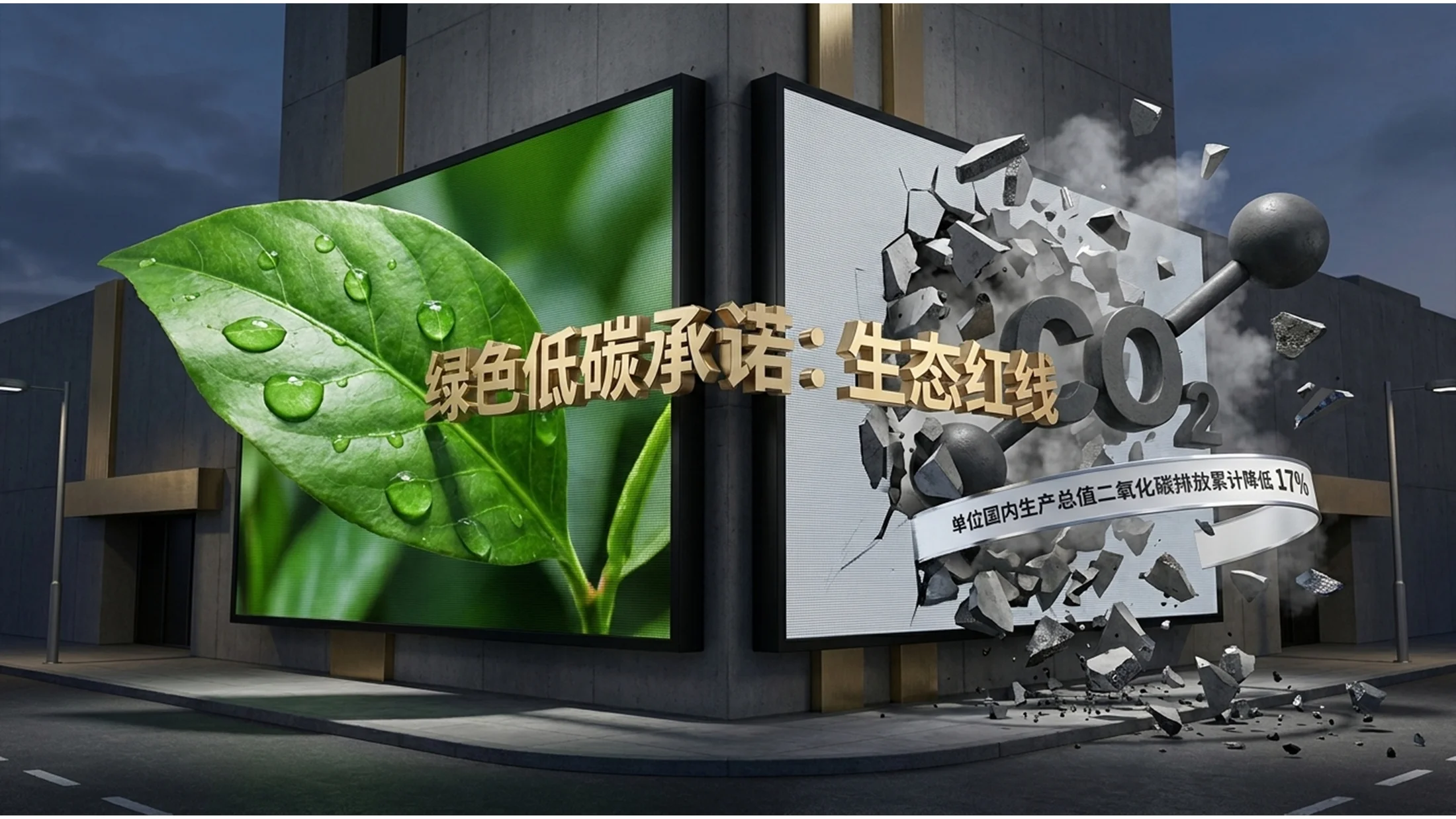 逼真商业裸眼3D巨幕风格政府工作报告PPT - 预览图9