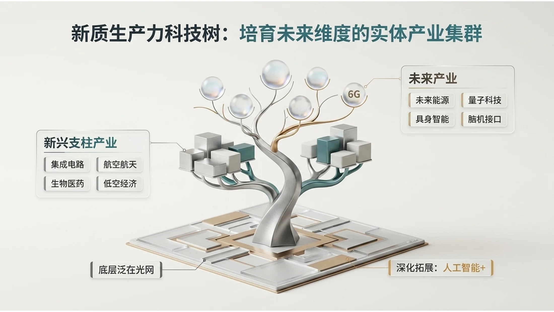 立体数据洪流实体化风格政府工作报告PPT - 预览图9