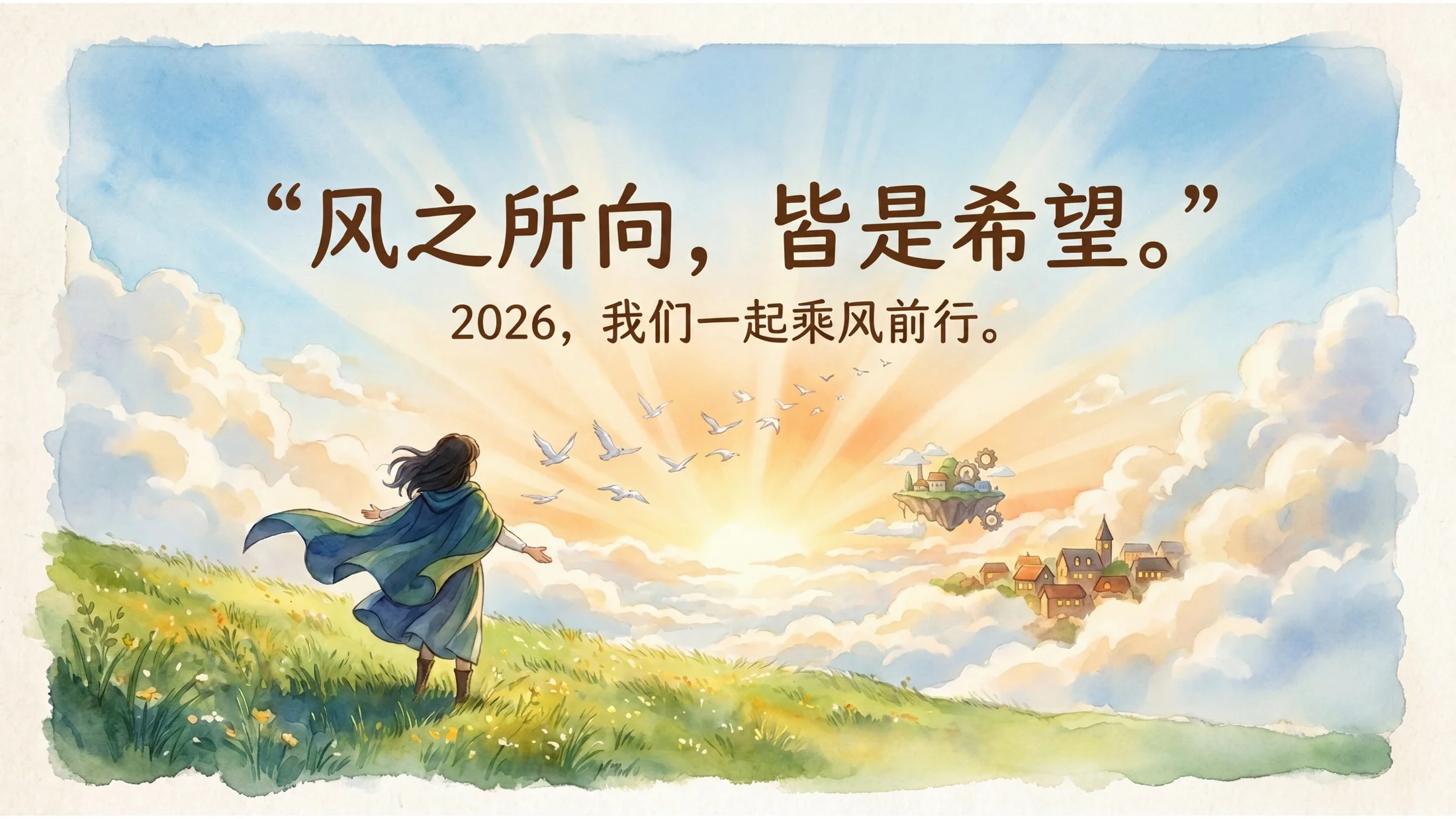 水粉画吉卜力工作室风格政府工作报告PPT - 预览图11