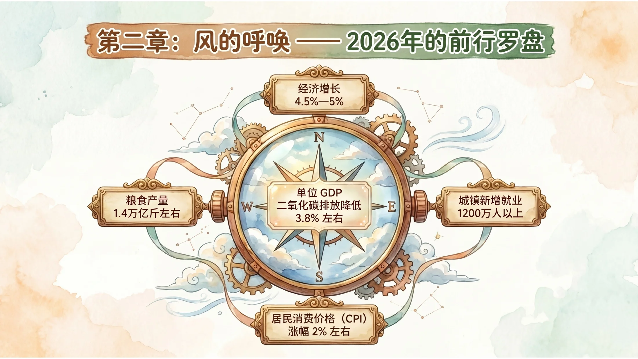 水粉画吉卜力工作室风格政府工作报告PPT - 预览图4