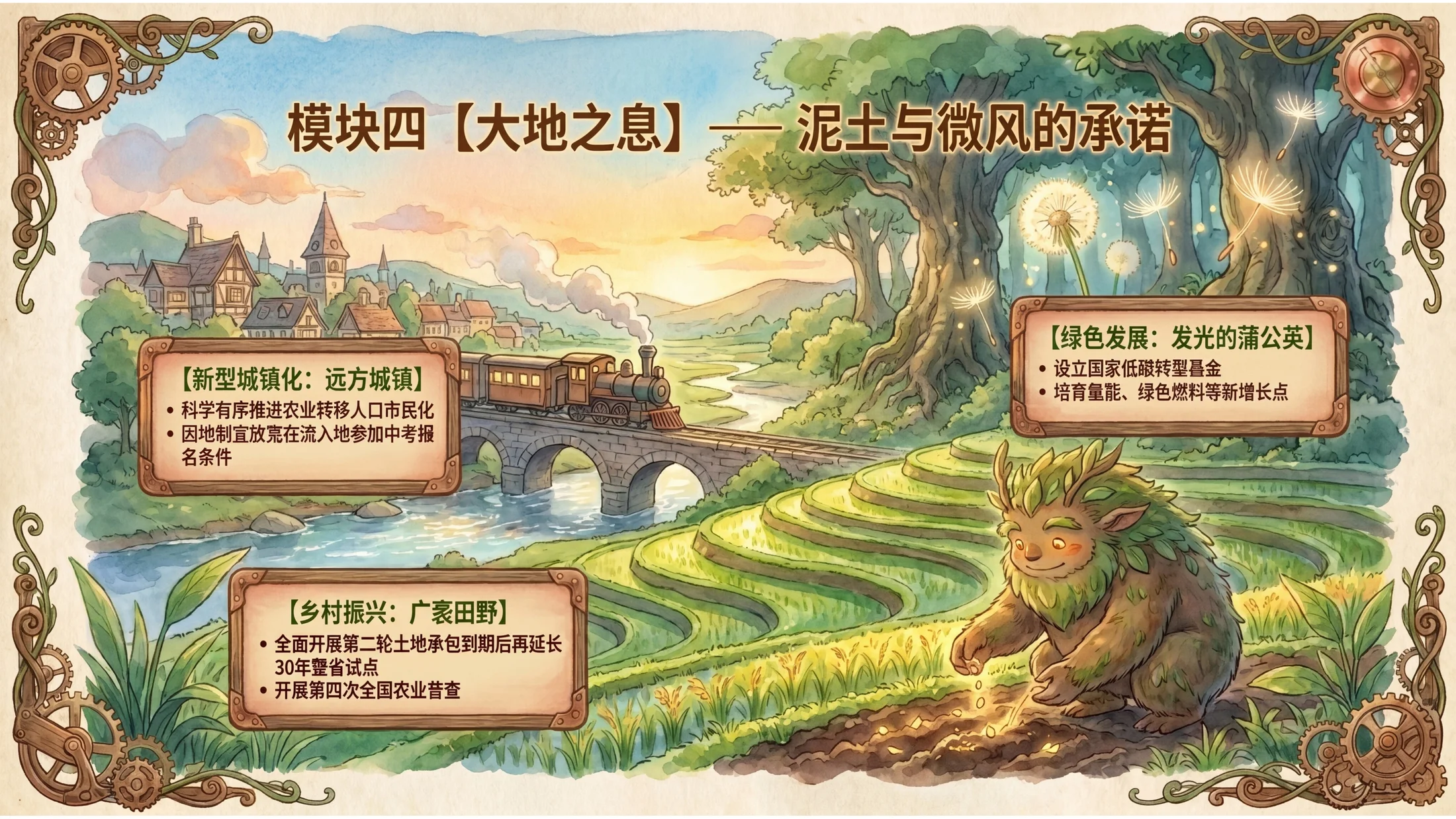 水粉画吉卜力工作室风格政府工作报告PPT - 预览图9