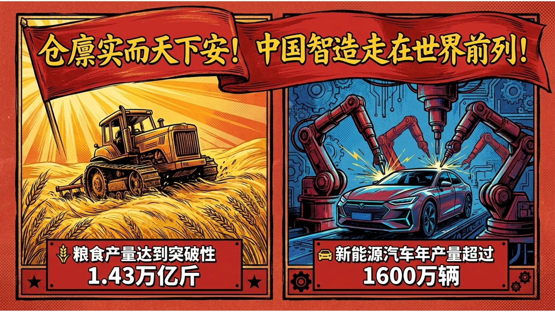 红色革命时代大字报风格政府工作报告PPT - 预览图4