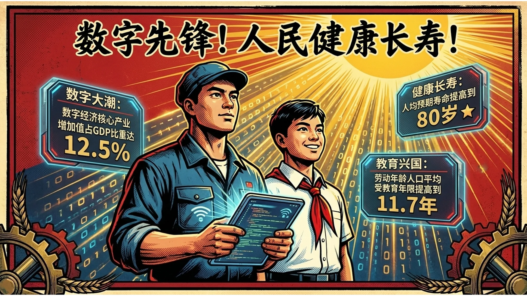红色革命时代大字报风格政府工作报告PPT - 预览图7