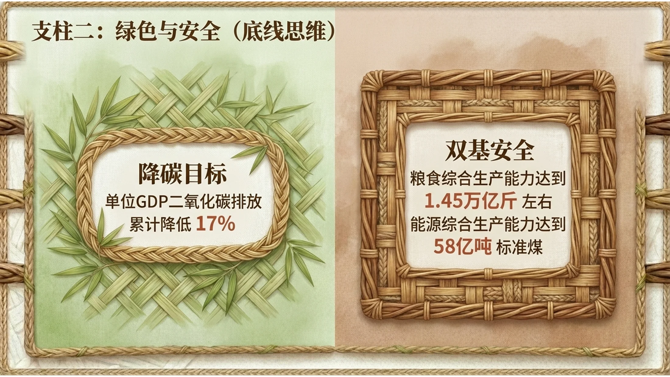 自然藤编纹理风格政府工作报告PPT - 预览图11
