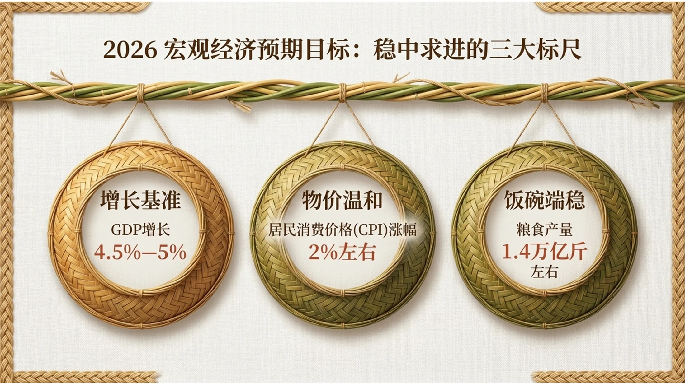 自然藤编纹理风格政府工作报告PPT - 预览图14