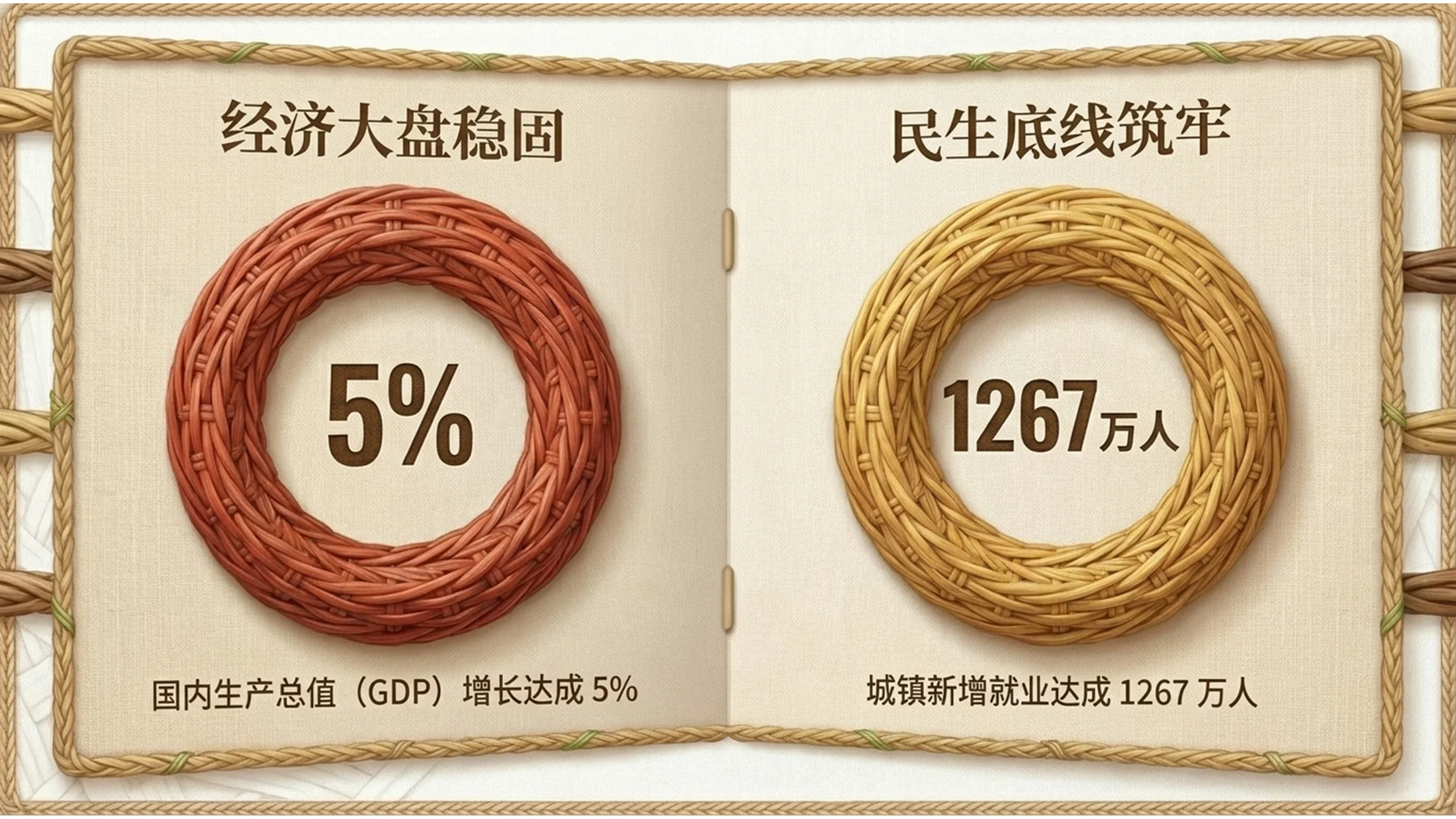 自然藤编纹理风格政府工作报告PPT - 预览图4