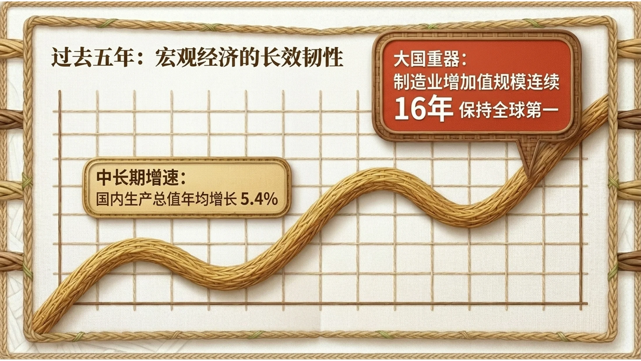 自然藤编纹理风格政府工作报告PPT - 预览图6