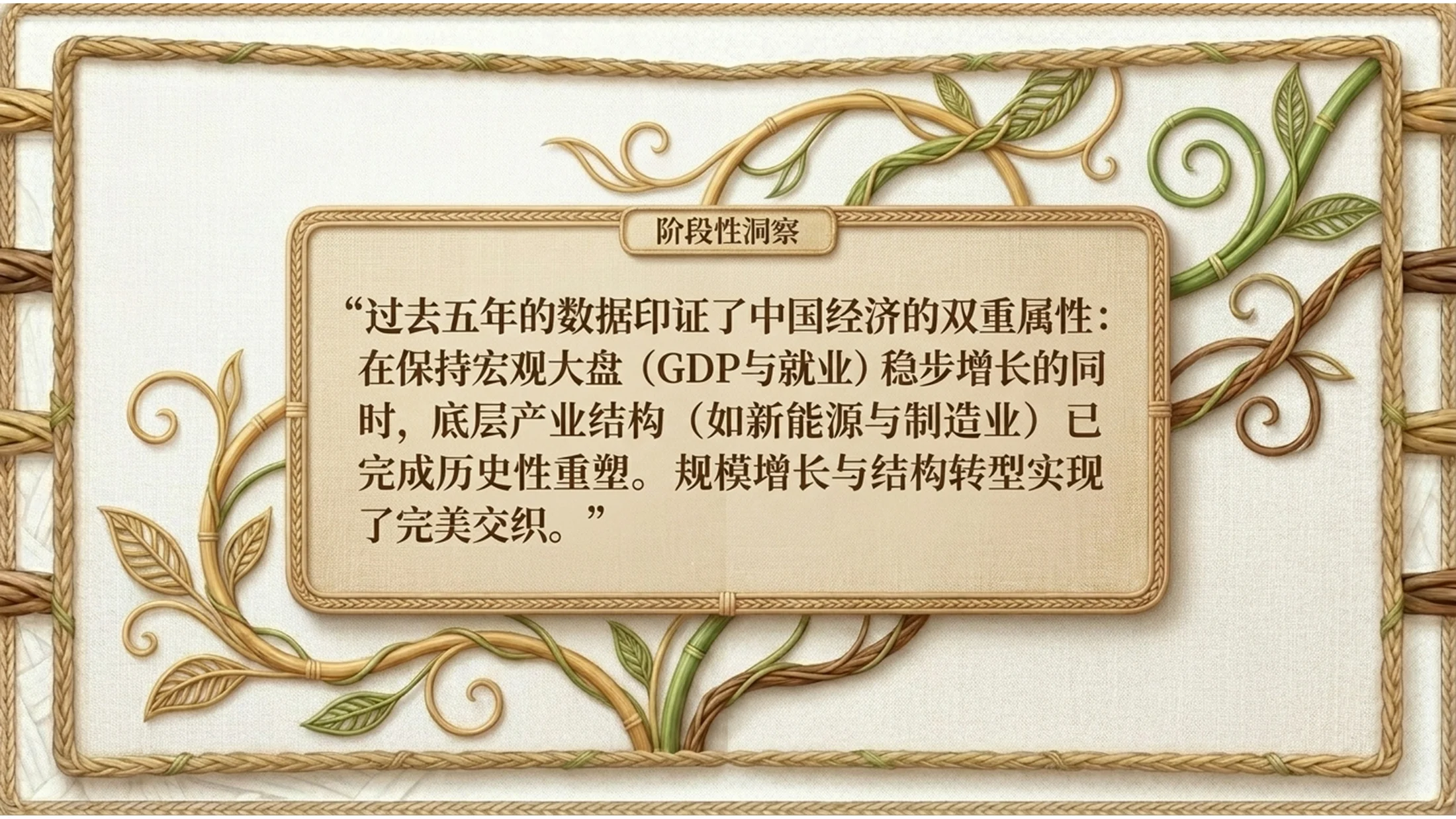 自然藤编纹理风格政府工作报告PPT - 预览图8
